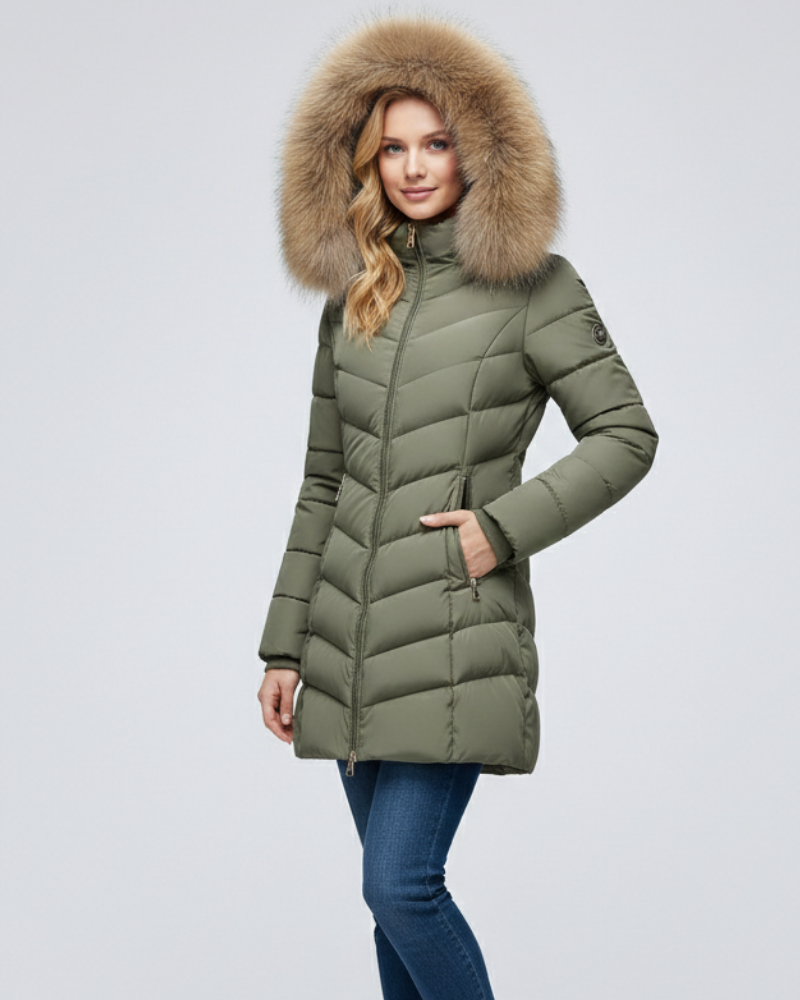 Chaqueta acolchada Renata para Mujer – Con capucha, Cálido y Elegante