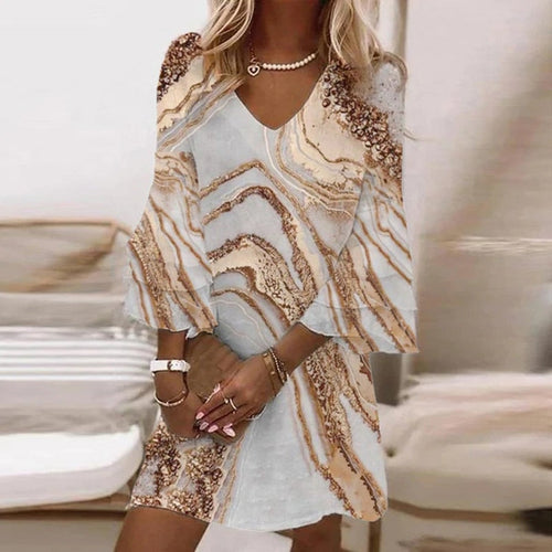 Anaïs Robe Imprimée pour Femme – Robe Élégante Décontractée Chic Moderne