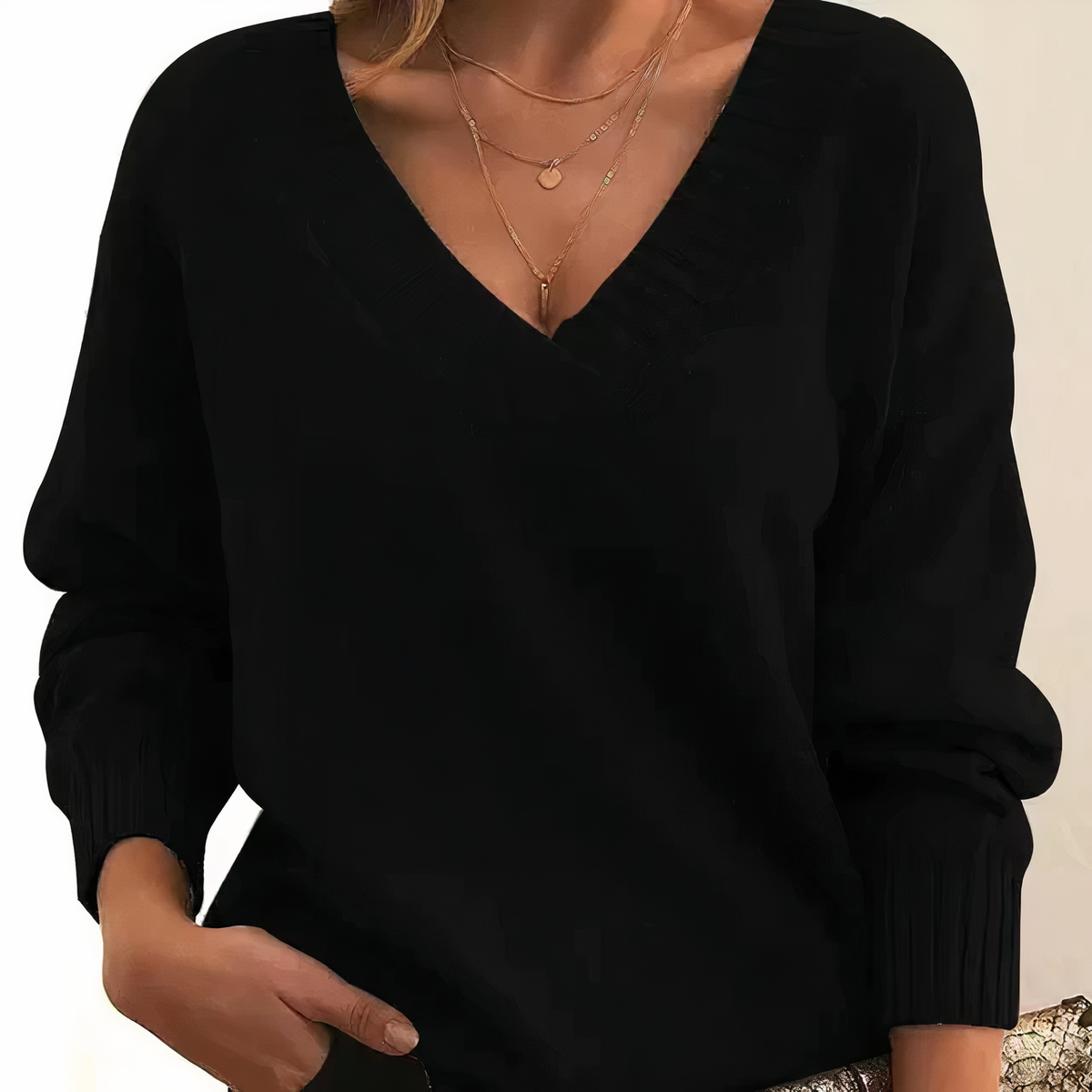 Suéter de cachemira Teresa para Mujer – Cuello en V, Suave y Con aislamiento térmico
