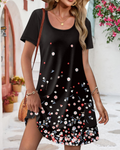 Mabel Robe de Plage Femme – Col en V, Manches Courtes et Tissu Élastique Léger