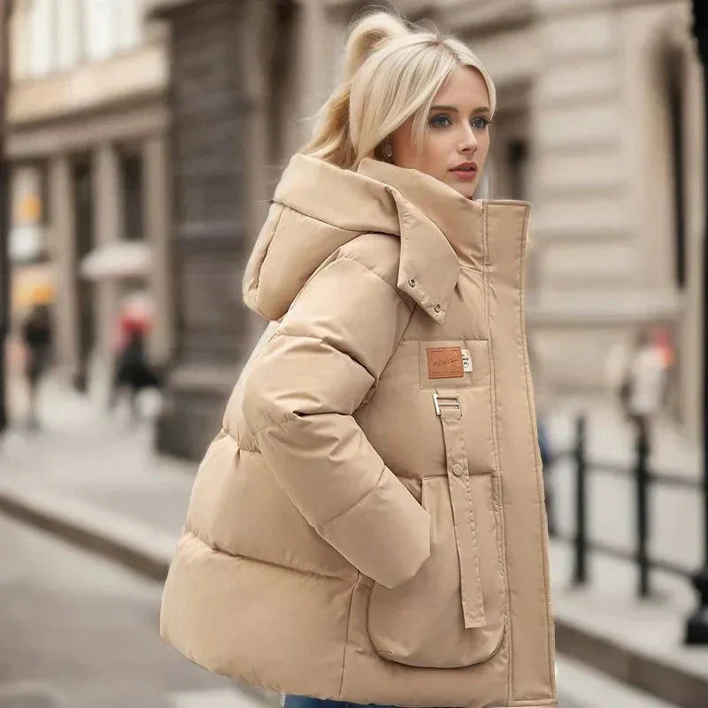 Hainie Veste Puffer Imperméable pour Femme – Manteau Oversize Hiver Chic