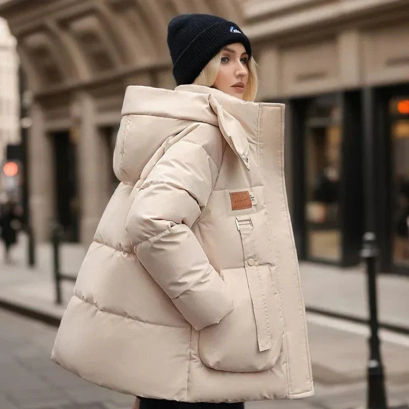 Hainie Veste Puffer Imperméable pour Femme – Manteau Oversize Hiver Chic