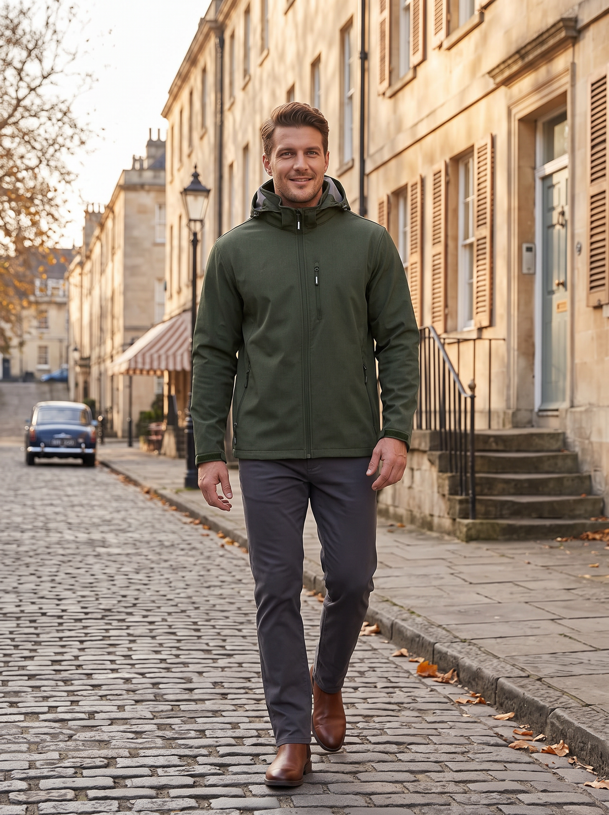 Chaqueta técnica Mauricio para Hombre – Suave, Forro polar interior y Con capucha
