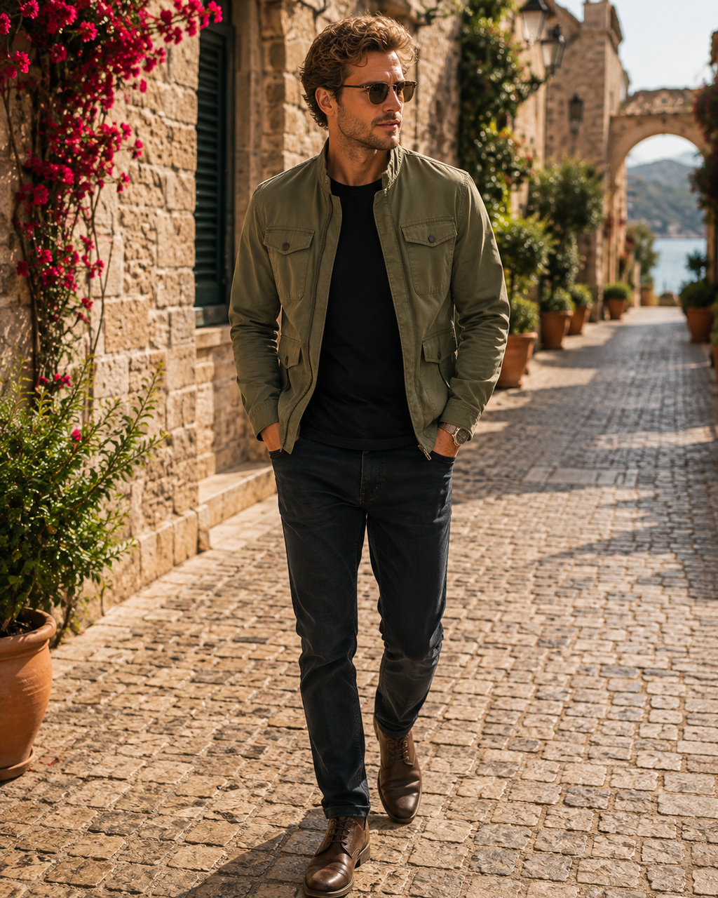 Chaqueta Marcos para Hombre – Cuello mao, Cierre de cremallera y Cuello alto