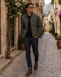 Chaqueta Adrián para Hombre – Solapa estructurada, Cierre de cremallera y Cuello solapa