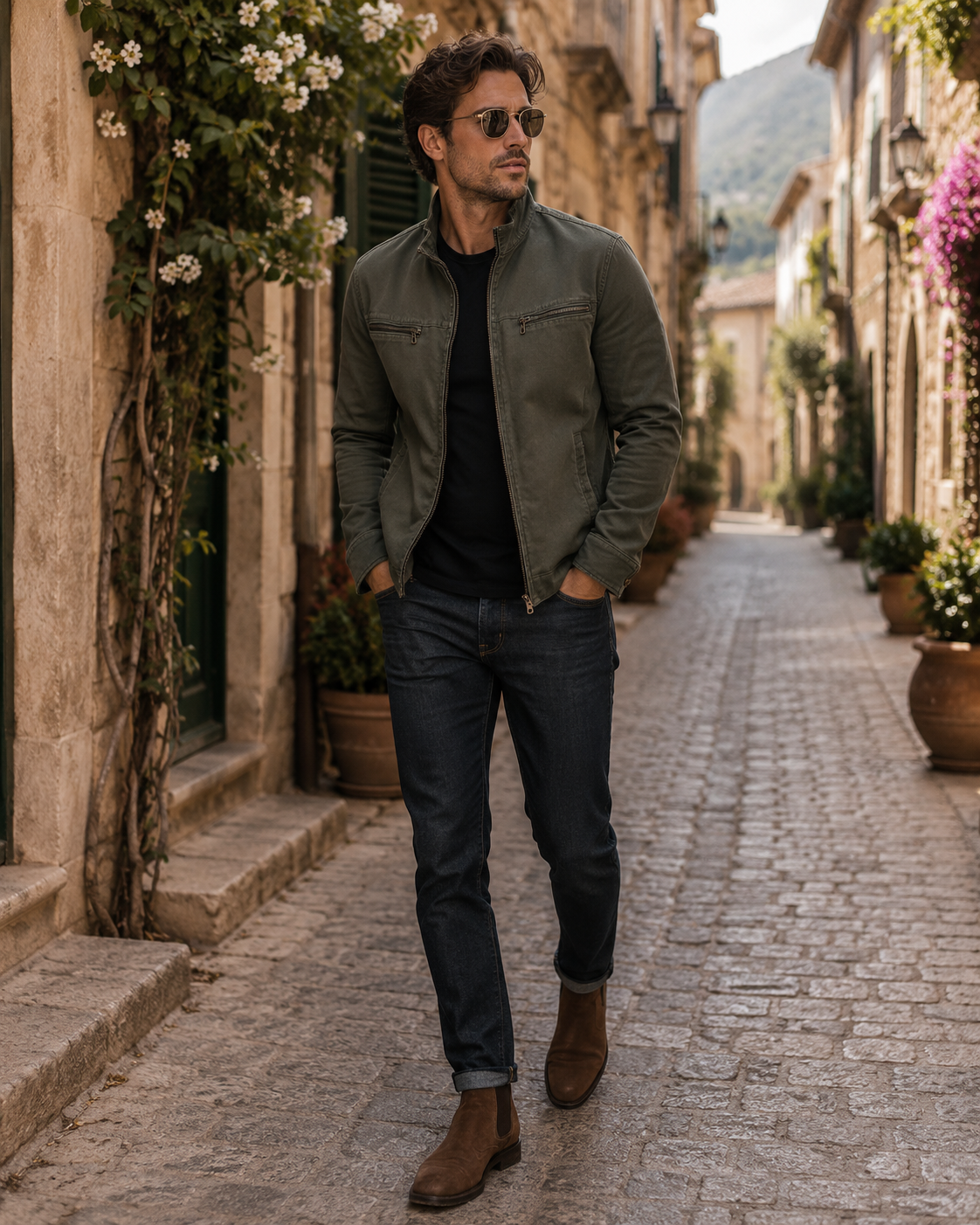 Chaqueta Adrián para Hombre – Solapa estructurada, Cierre de cremallera y Cuello solapa