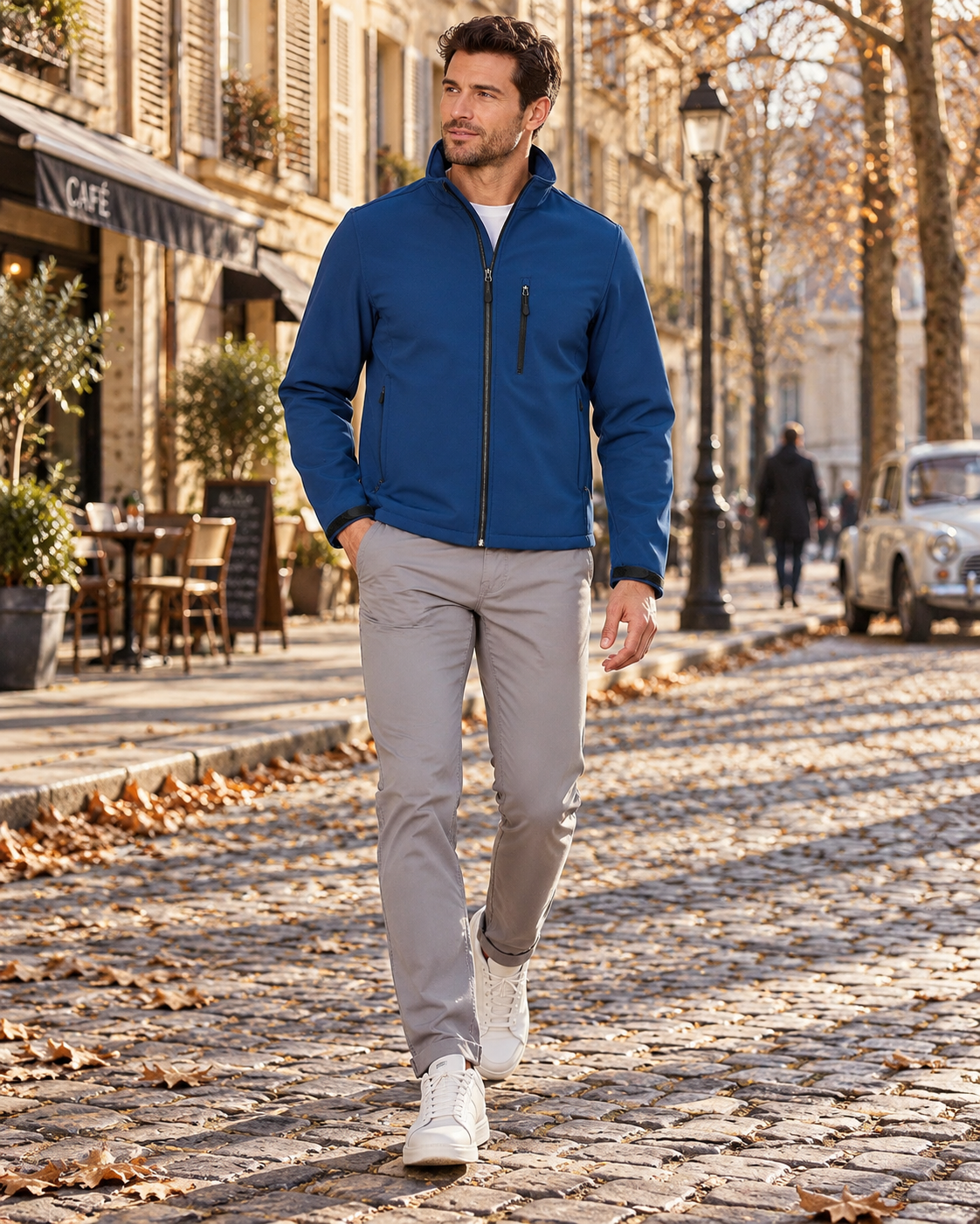 Chaqueta técnica Nicolás para Hombre – Cuello mao, Bolsillos con cremallera y Corte regular
