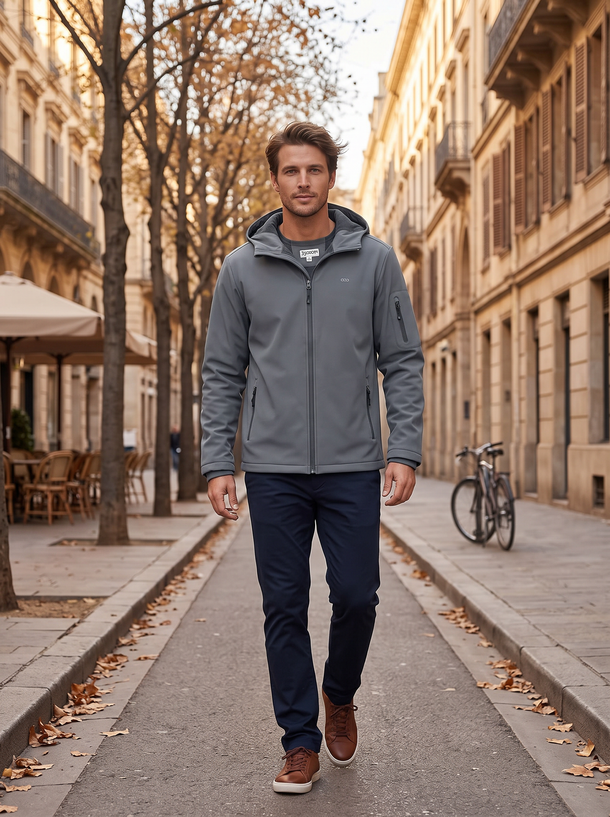 Chaqueta técnica Leandro para Hombre – Suave, Forro polar interior y Con capucha
