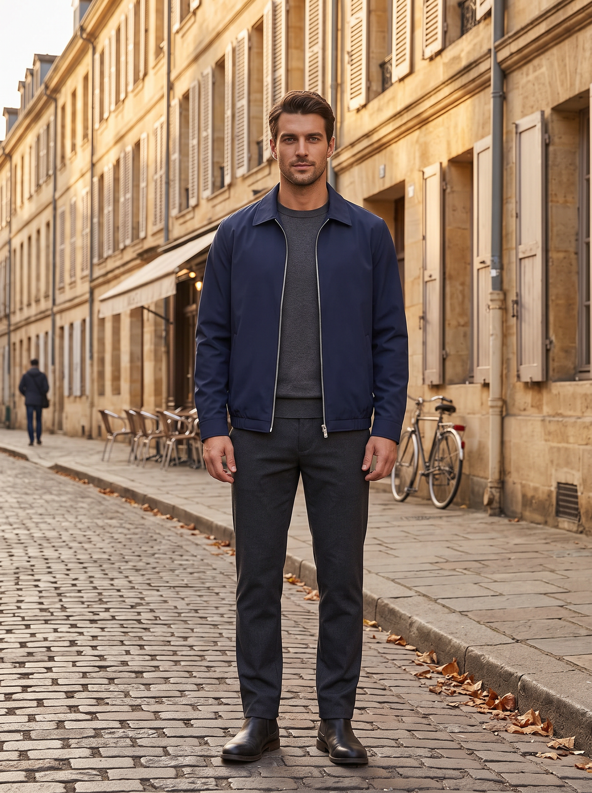 Chaqueta Norberto para Hombre – Cuello solapa, Bolsillos prácticos y Cierre de cremallera