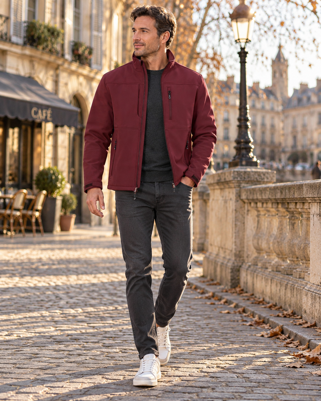 Chaqueta técnica Eduardo para Hombre – Forro polar interior, Bolsillos prácticos y Cuello mao