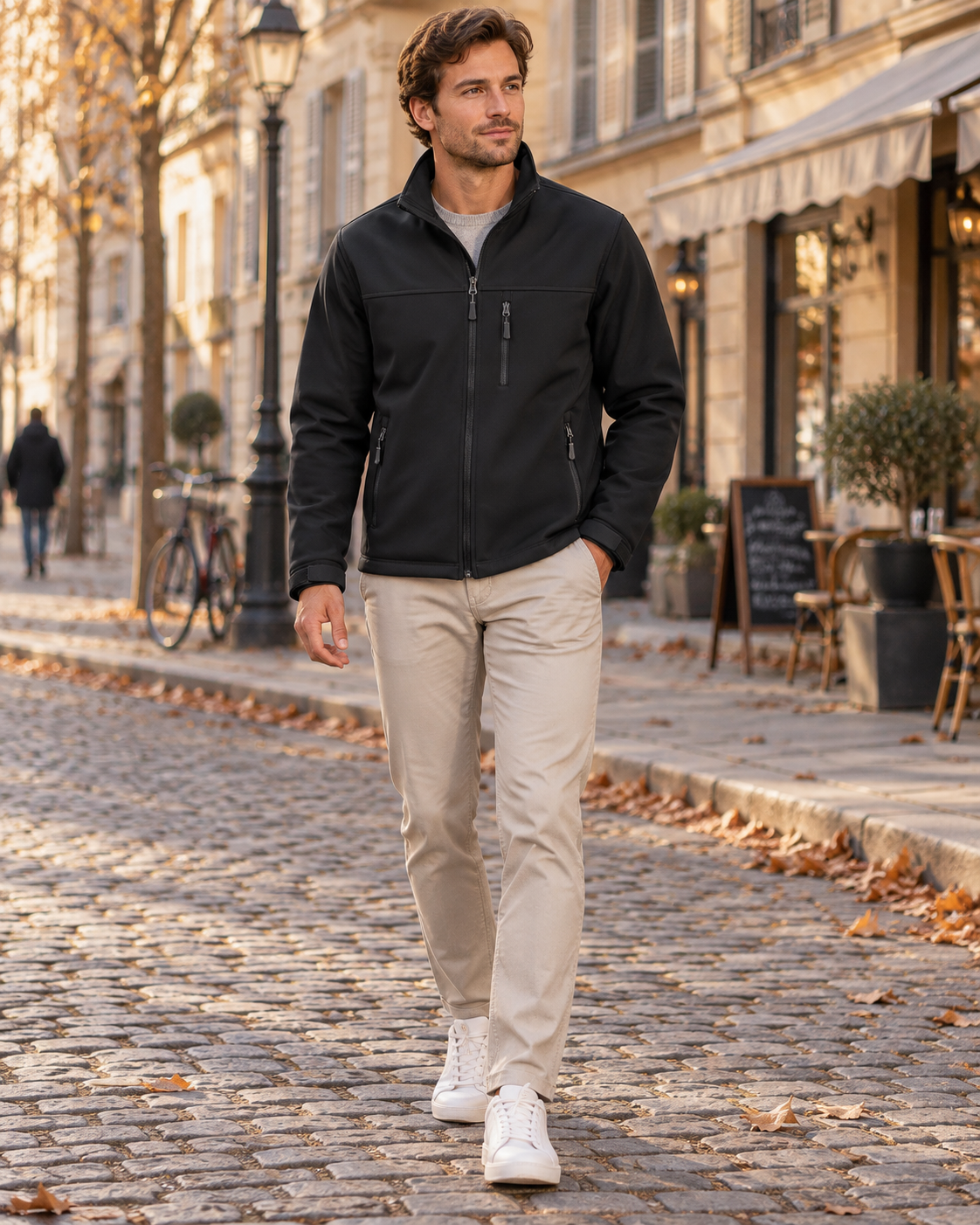 Chaqueta técnica Feliciano para Hombre – Forro polar interior, Elasticidad en 4 direcciones y Bolsillos prácticos