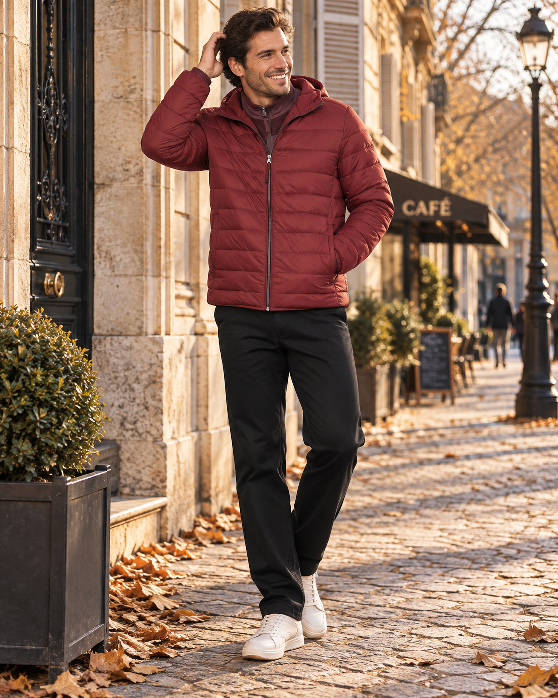 Chaqueta acolchada Martín para Hombre – Con capucha, Cremallera completa y Bolsillos con cremallera