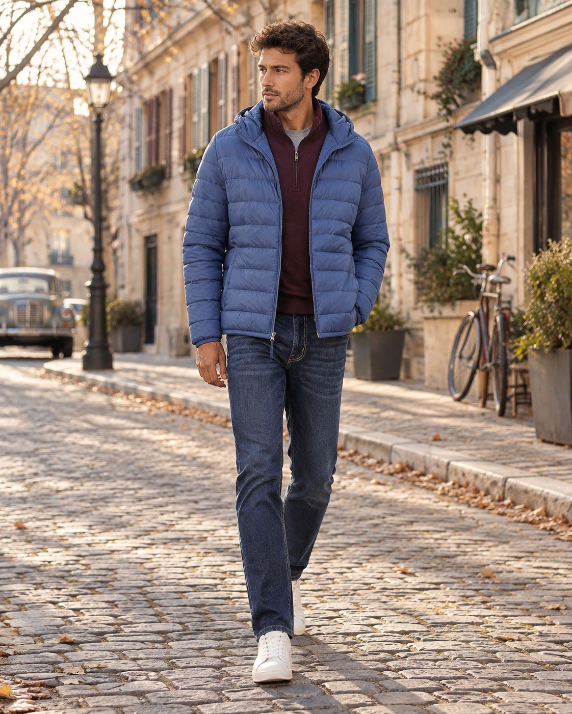 Chaqueta acolchada Gonzalo para Hombre – Con capucha, Cremallera completa y Bolsillos con cremallera