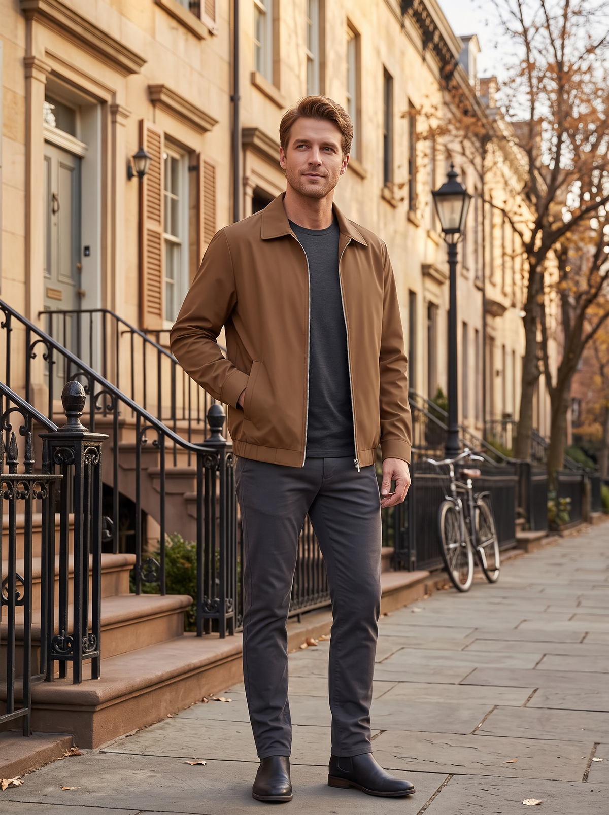 Chaqueta Sergio para Hombre – Cuello solapa, Cierre de cremallera y Cremallera completa