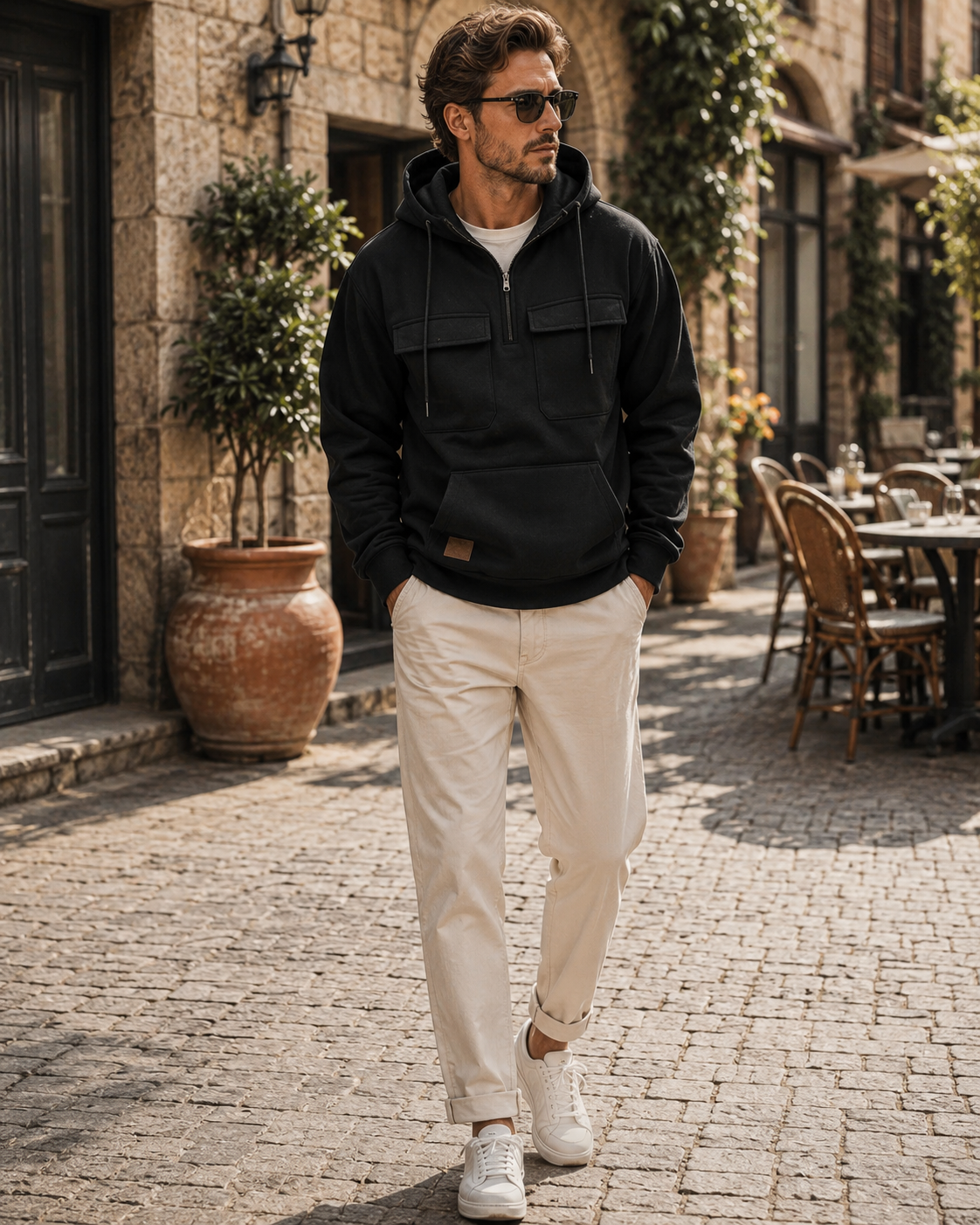 Sudadera con capucha Néstor para Hombre – Bolsillos prácticos, Cómodo y Bolsillo canguro