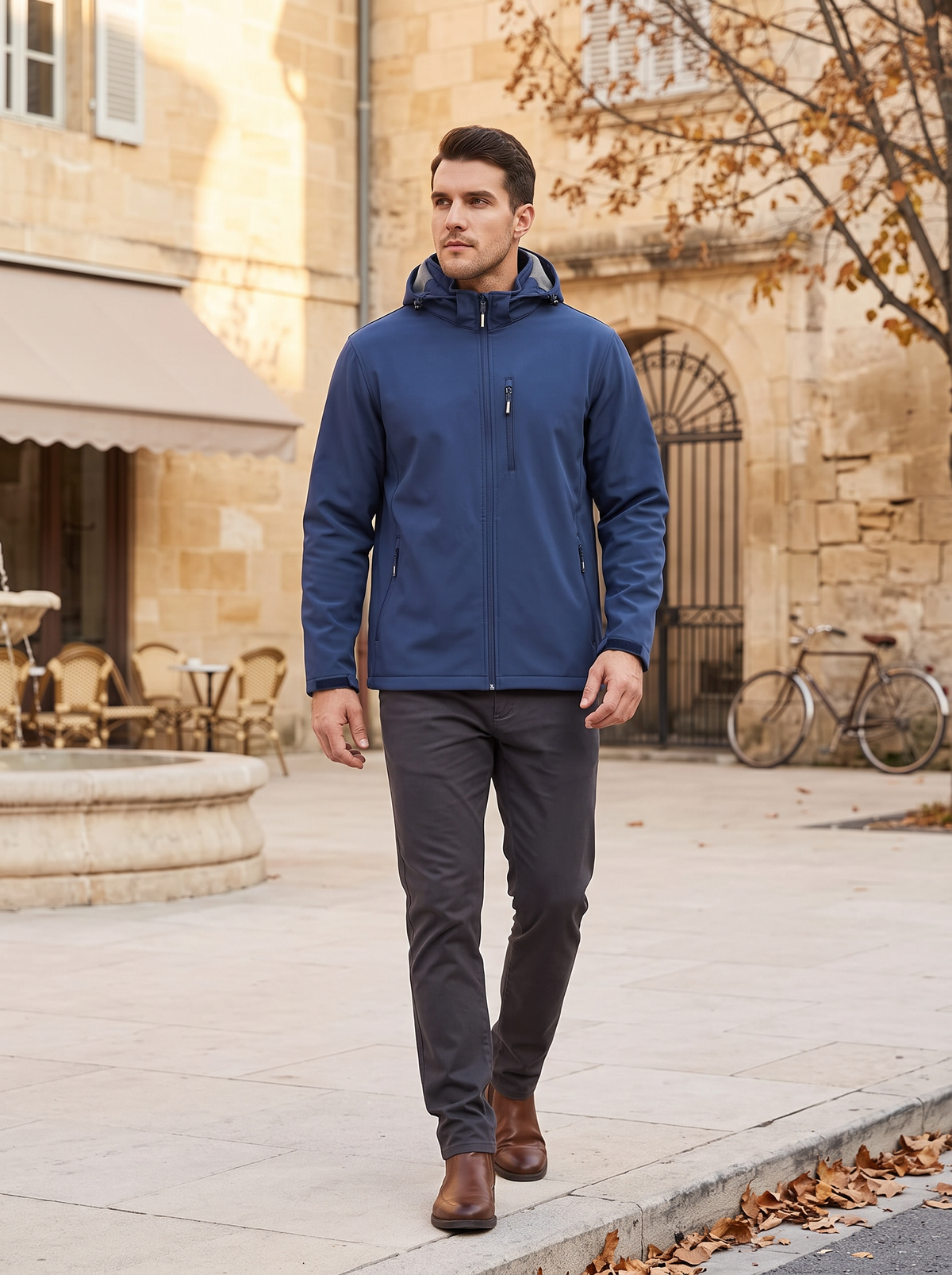 Chaqueta técnica Mauricio para Hombre – Suave, Forro polar interior y Con capucha