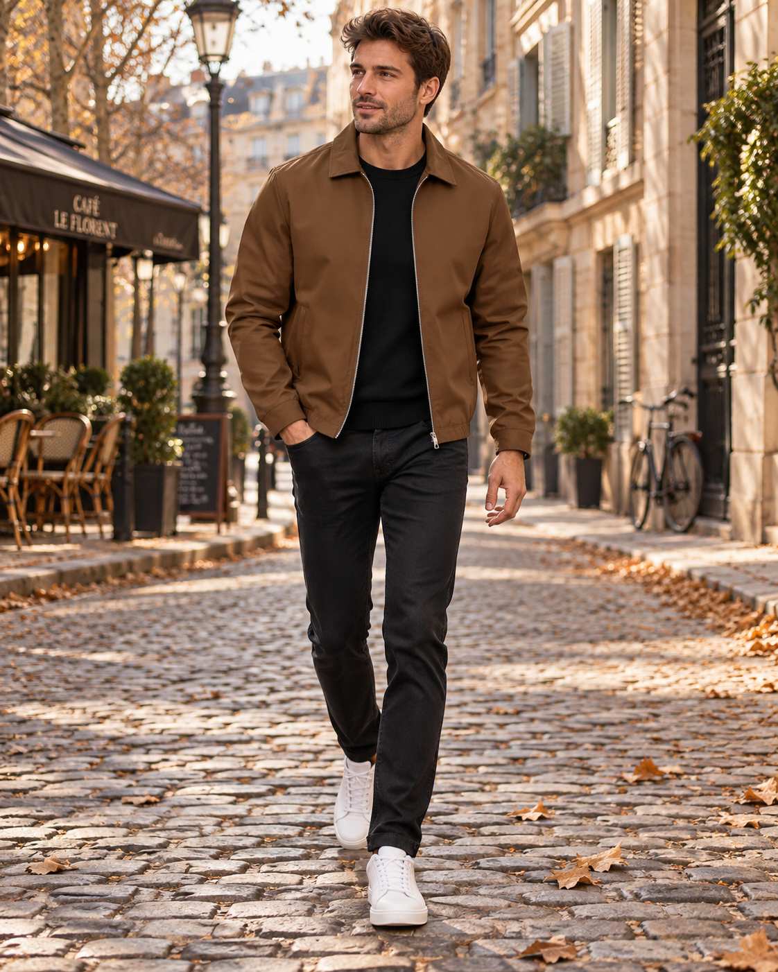 Chaqueta Leandro para Hombre – Cuello solapa, Cierre de cremallera y Cremallera completa