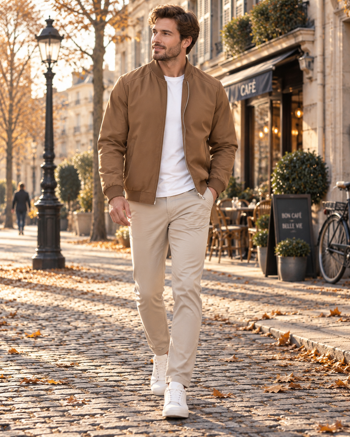 Cazadora bomber Cosme para Hombre – Cremallera completa, Detalles acanalados y Bolsillos prácticos