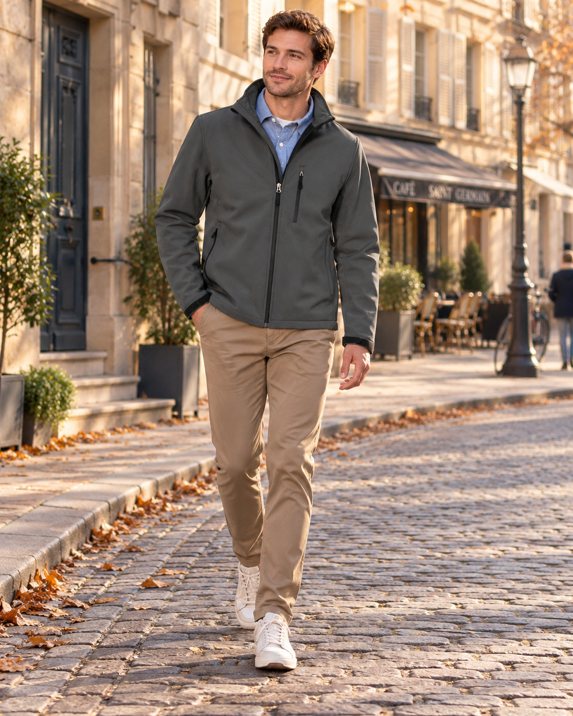 Chaqueta técnica Nicolás para Hombre – Cuello mao, Bolsillos con cremallera y Corte regular