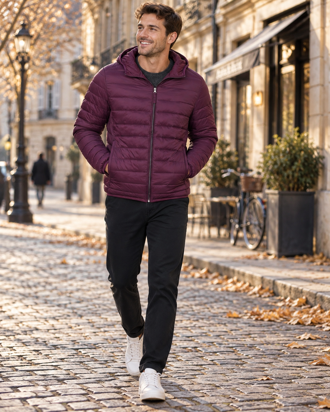 Chaqueta acolchada Martín para Hombre – Con capucha, Cremallera completa y Bolsillos con cremallera