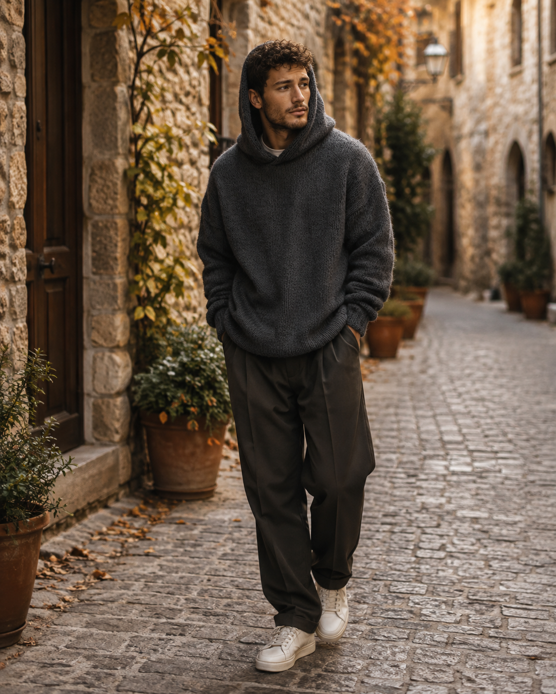 Sudadera con capucha Enzo para Hombre – Con capucha, Silueta relajada y Detalles acanalados