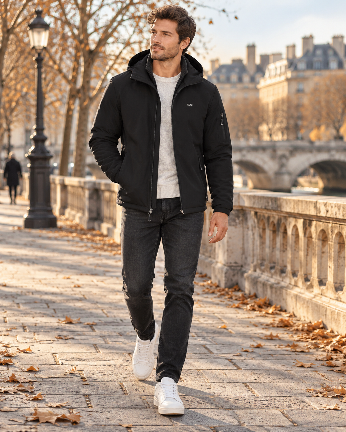 Chaqueta técnica Basilio para Hombre – Suave, Forro polar interior y Con capucha