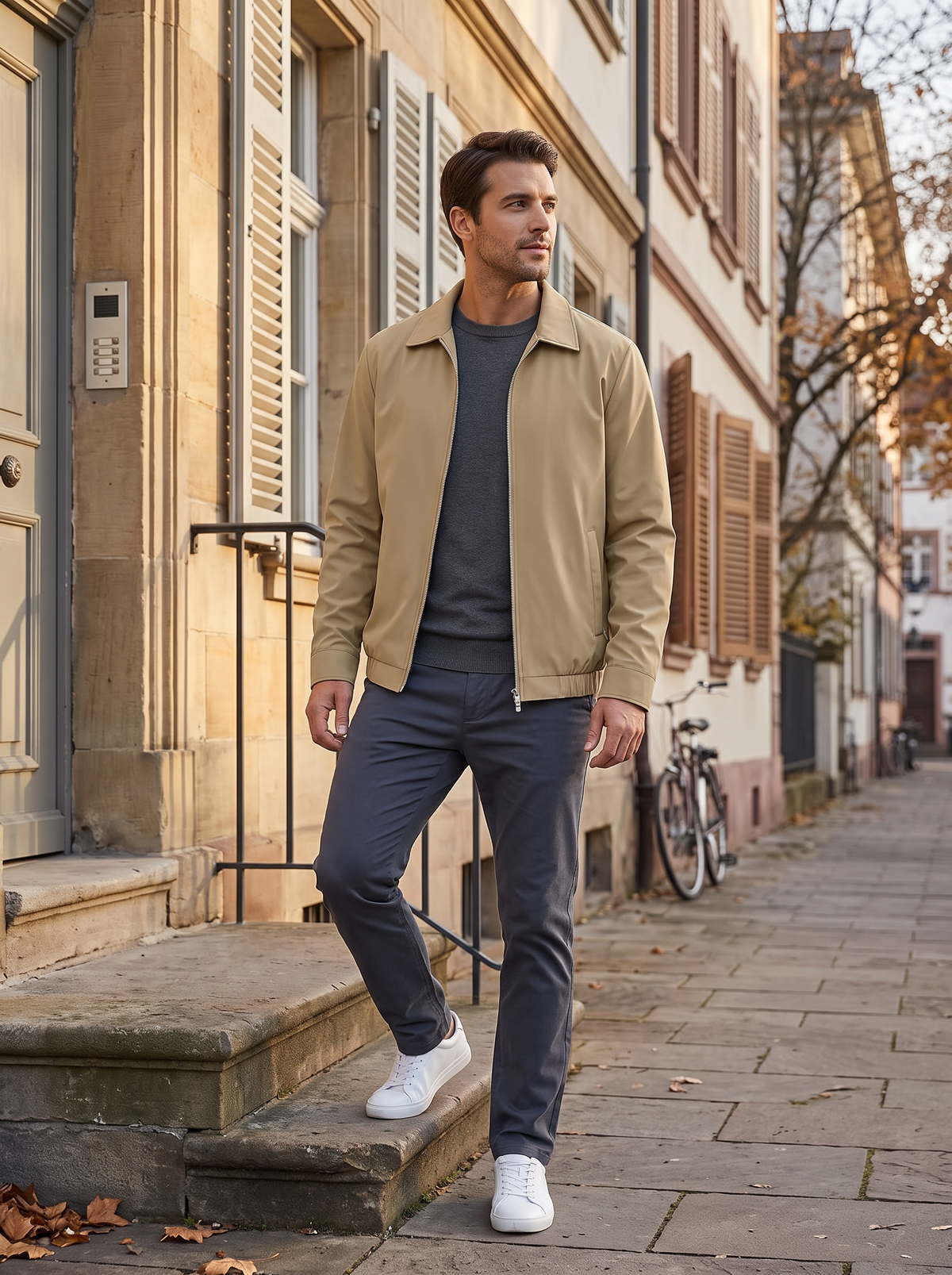 Chaqueta Norberto para Hombre – Cuello solapa, Bolsillos prácticos y Cierre de cremallera