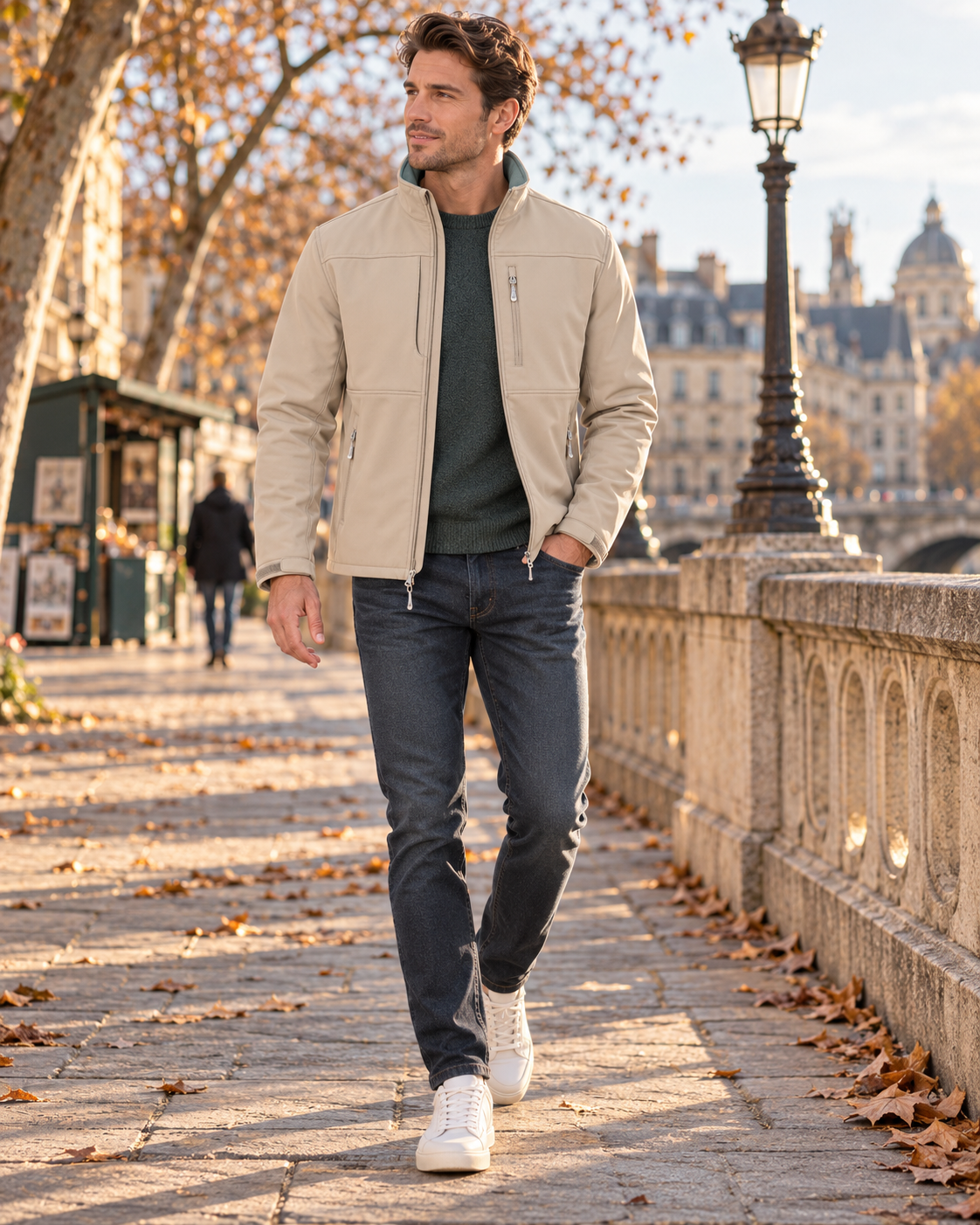 Chaqueta técnica Eduardo para Hombre – Forro polar interior, Bolsillos prácticos y Cuello mao