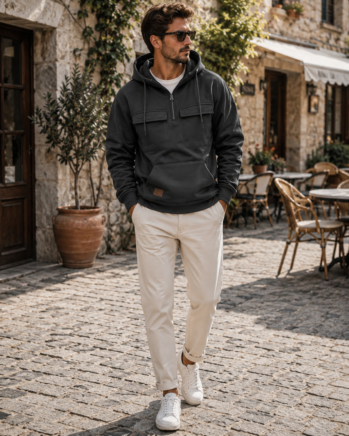 Sudadera con capucha Néstor para Hombre – Bolsillos prácticos, Cómodo y Bolsillo canguro