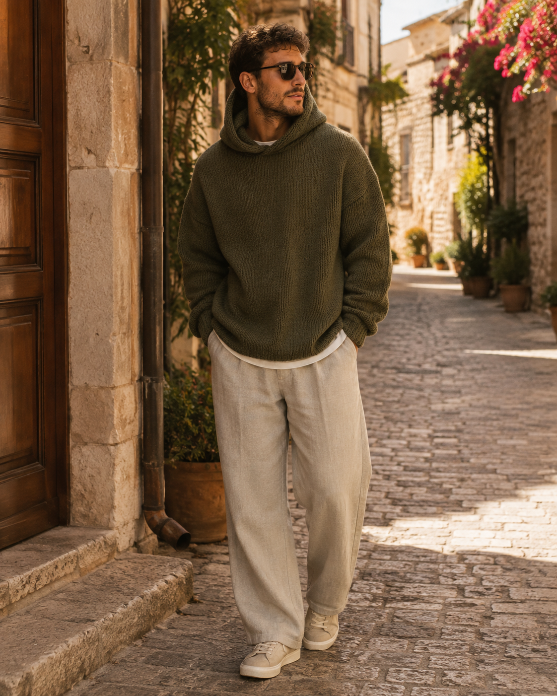 Sudadera con capucha Enzo para Hombre – Con capucha, Silueta relajada y Detalles acanalados