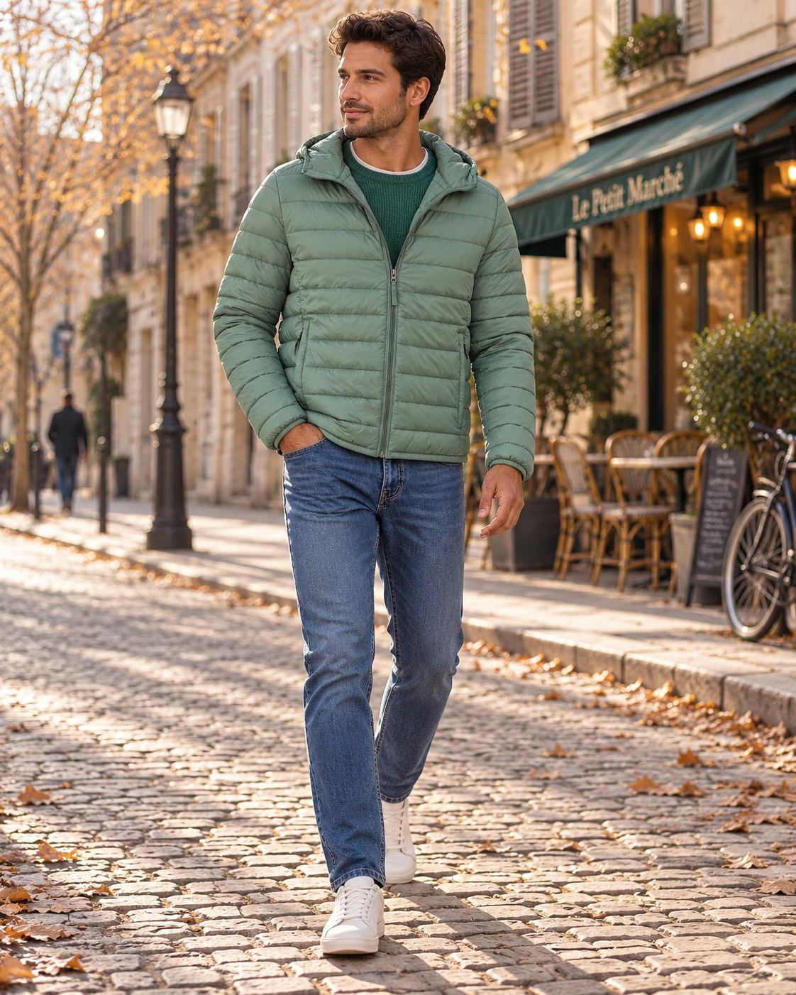 Chaqueta acolchada Gonzalo para Hombre – Con capucha, Cremallera completa y Bolsillos con cremallera