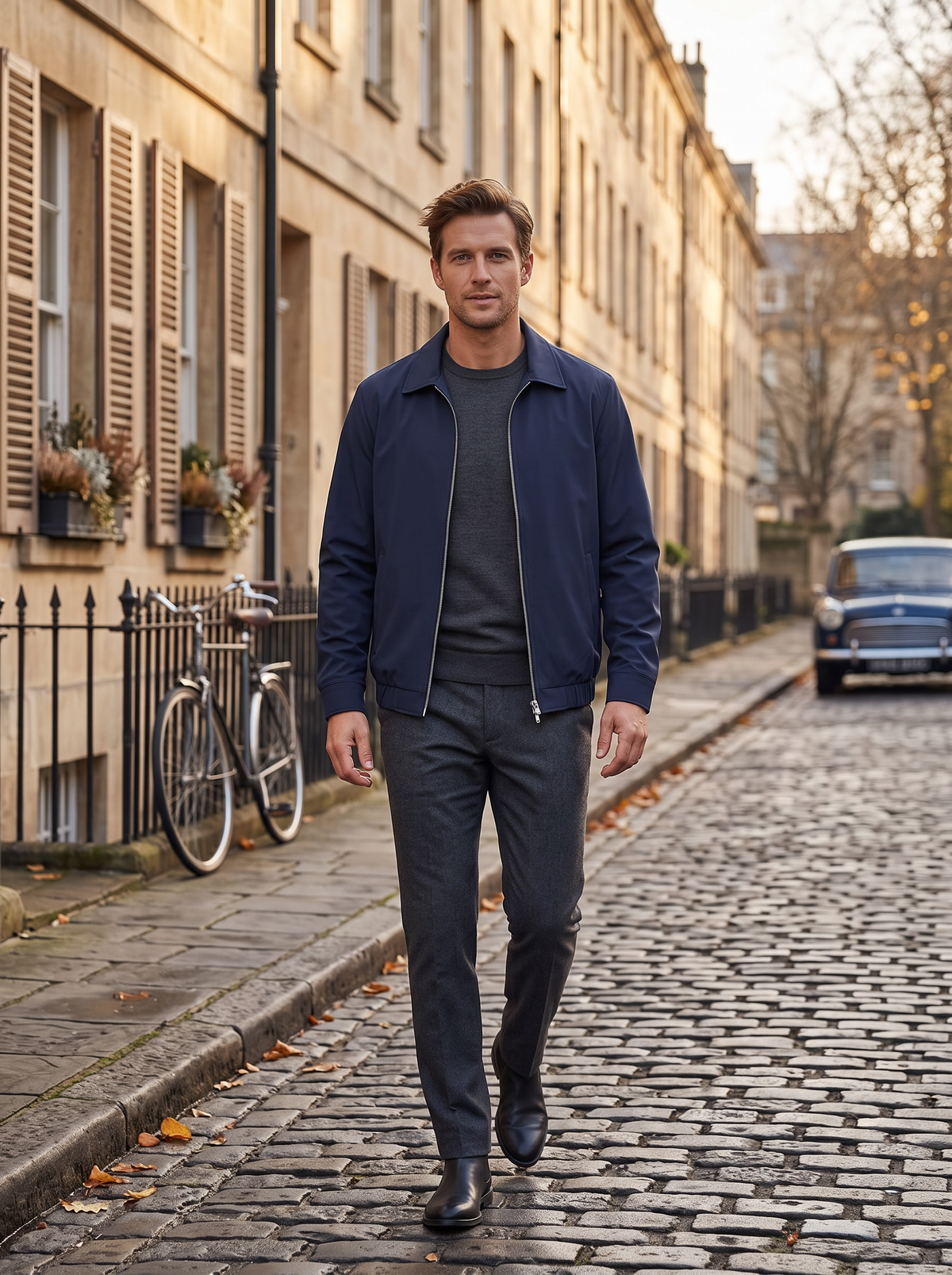 Chaqueta Sergio para Hombre – Cuello solapa, Cierre de cremallera y Cremallera completa