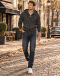 Sudadera con capucha Daniel para Hombre – Cremallera completa, Capucha con cordón y Corte regular