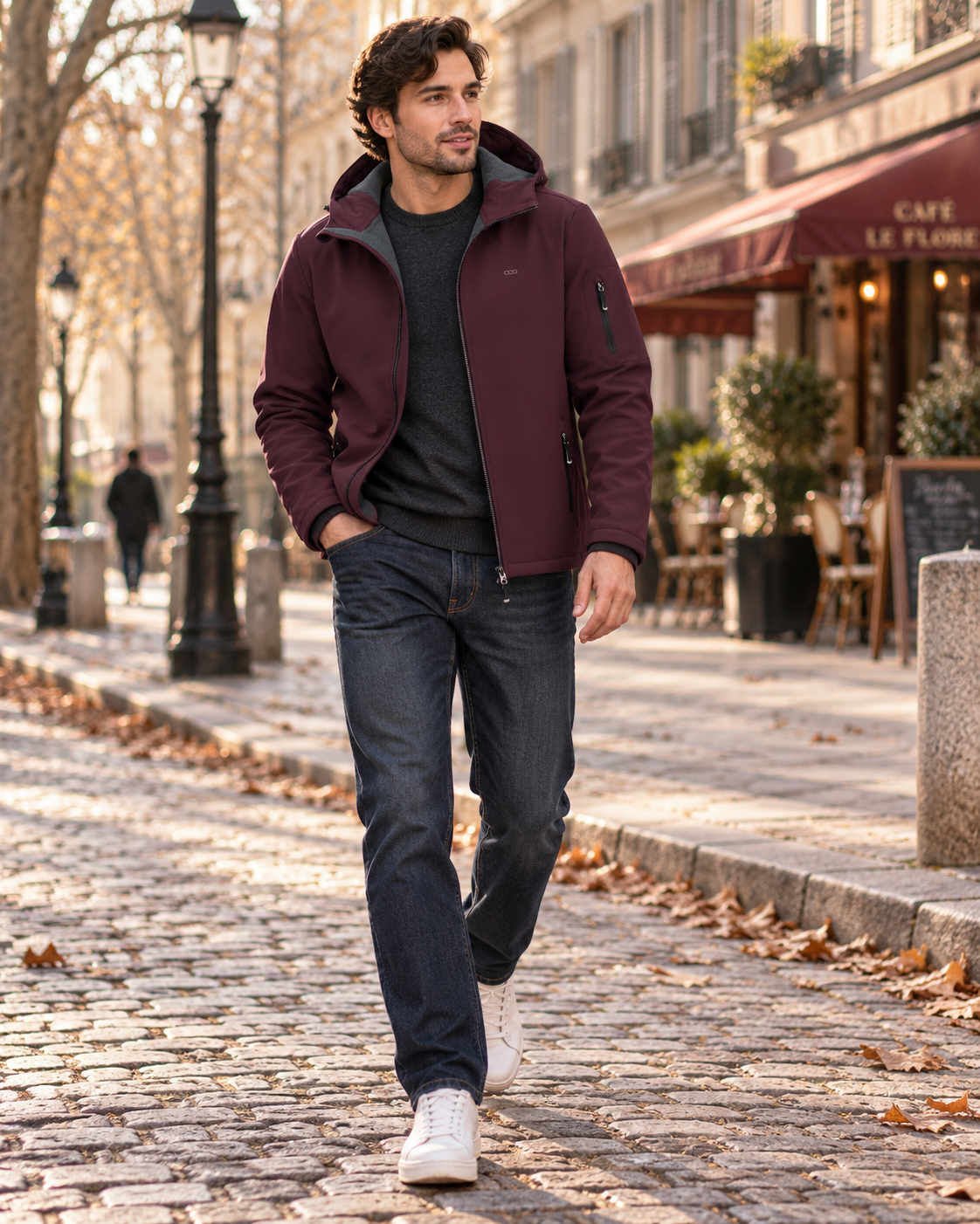 Chaqueta técnica Basilio para Hombre – Suave, Forro polar interior y Con capucha