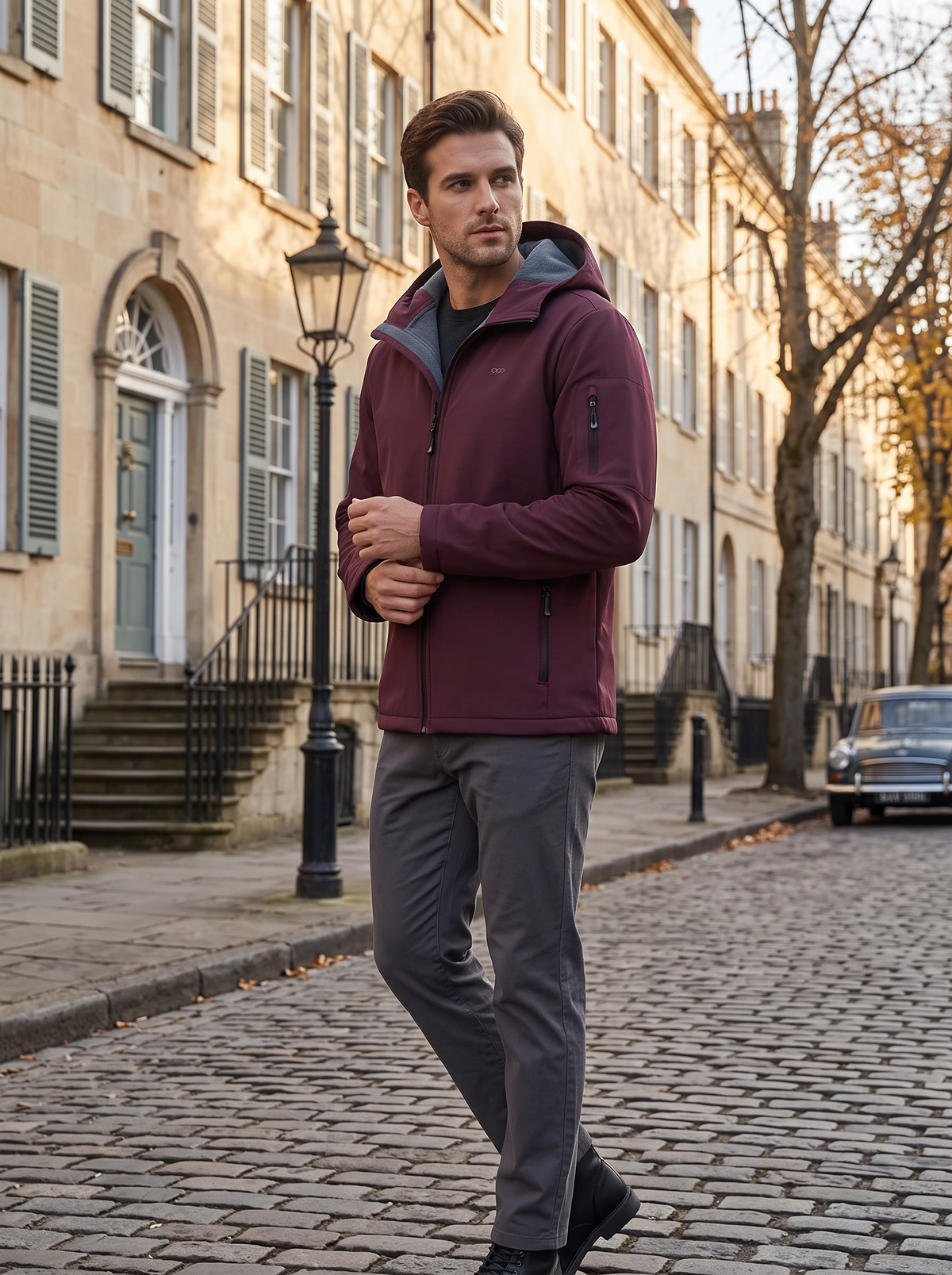 Chaqueta técnica Leandro para Hombre – Suave, Forro polar interior y Con capucha