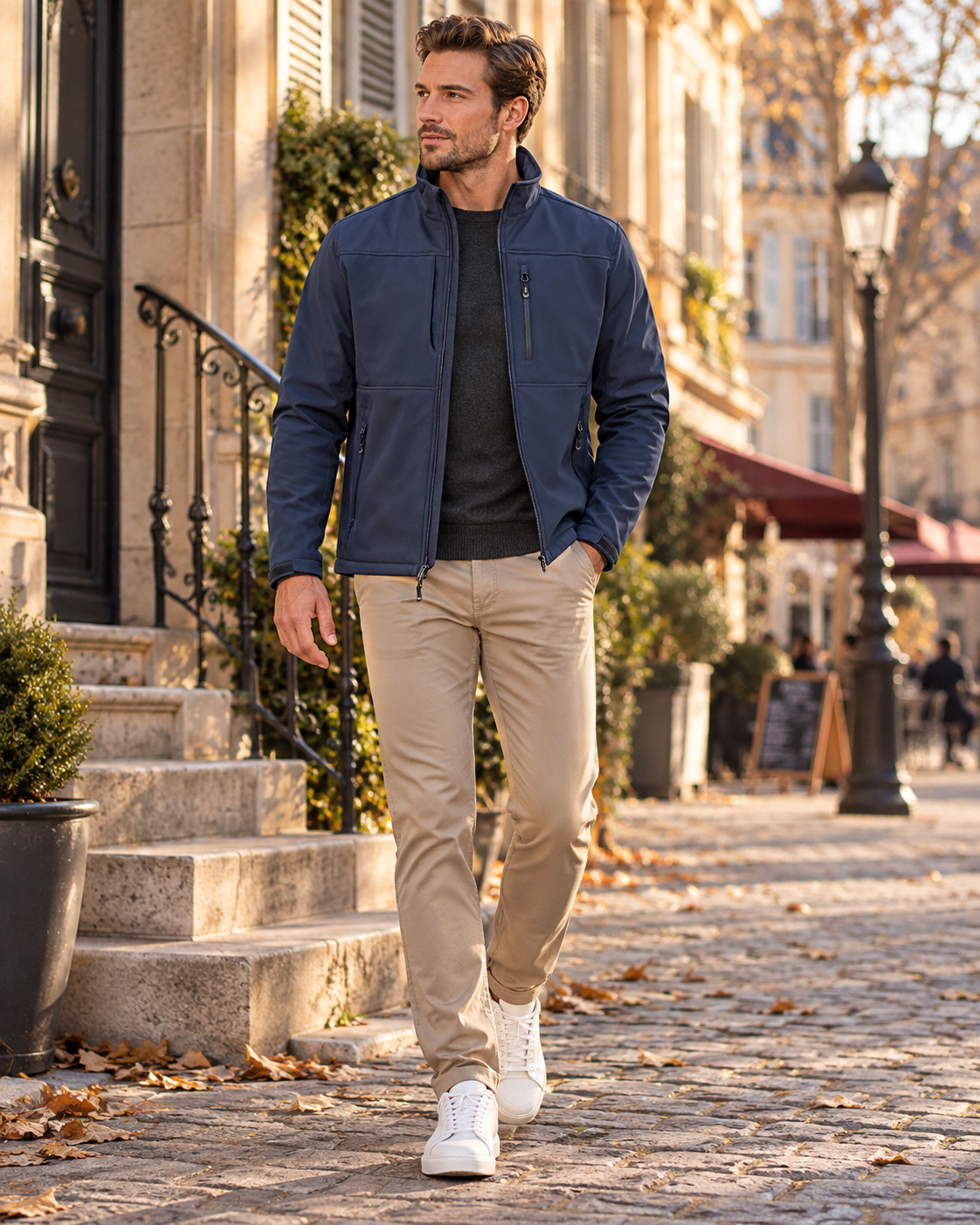 Chaqueta técnica Eduardo para Hombre – Forro polar interior, Bolsillos prácticos y Cuello mao