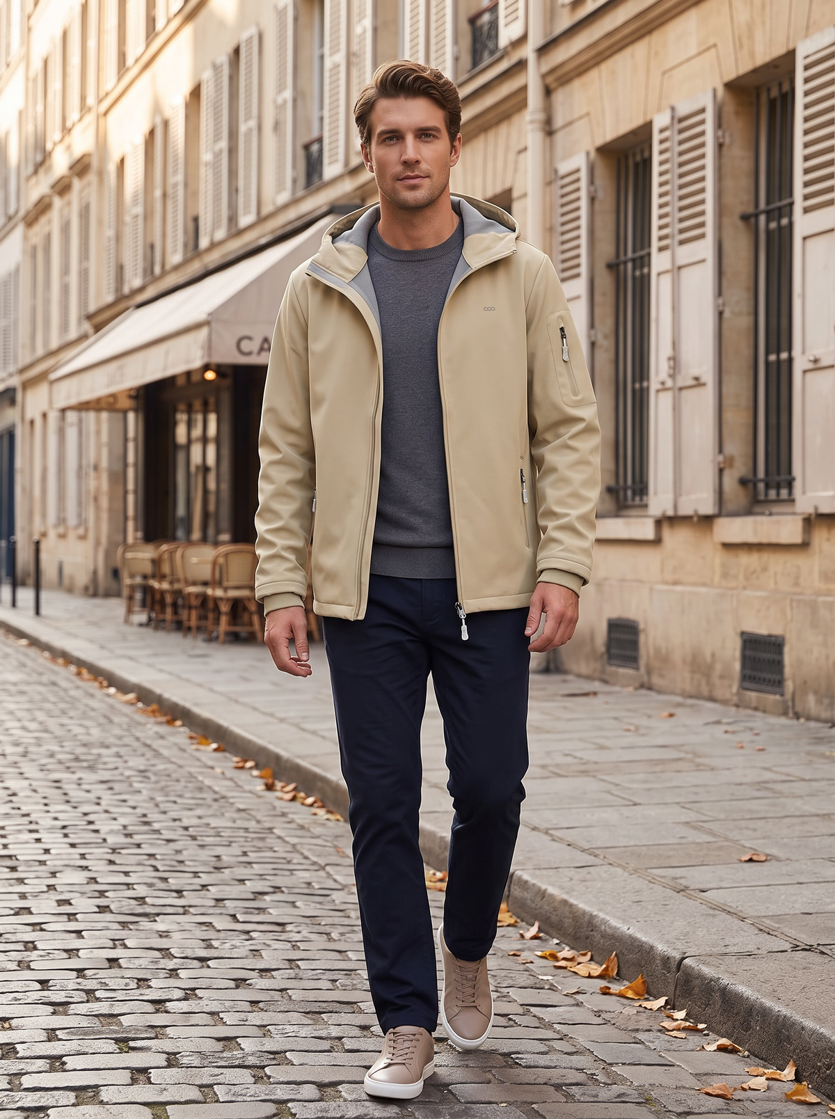 Chaqueta técnica Rodrigo para Hombre – Suave, Con capucha y Puños acanalados