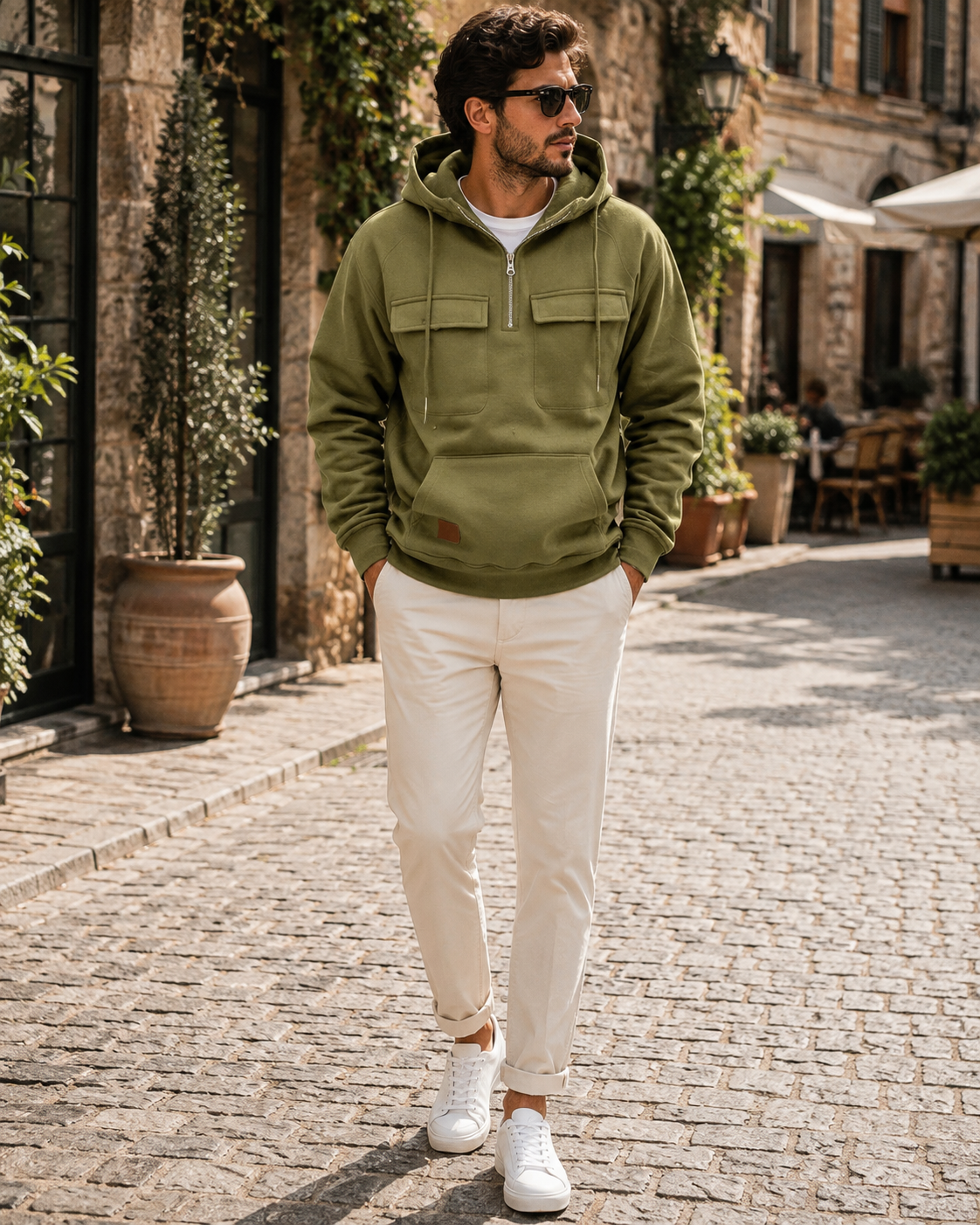 Sudadera con capucha Néstor para Hombre – Bolsillos prácticos, Cómodo y Bolsillo canguro