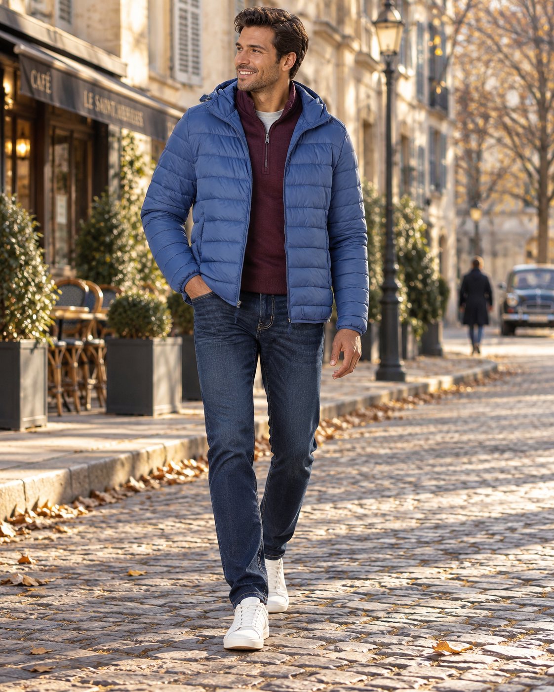 Chaqueta acolchada Martín para Hombre – Con capucha, Cremallera completa y Bolsillos con cremallera
