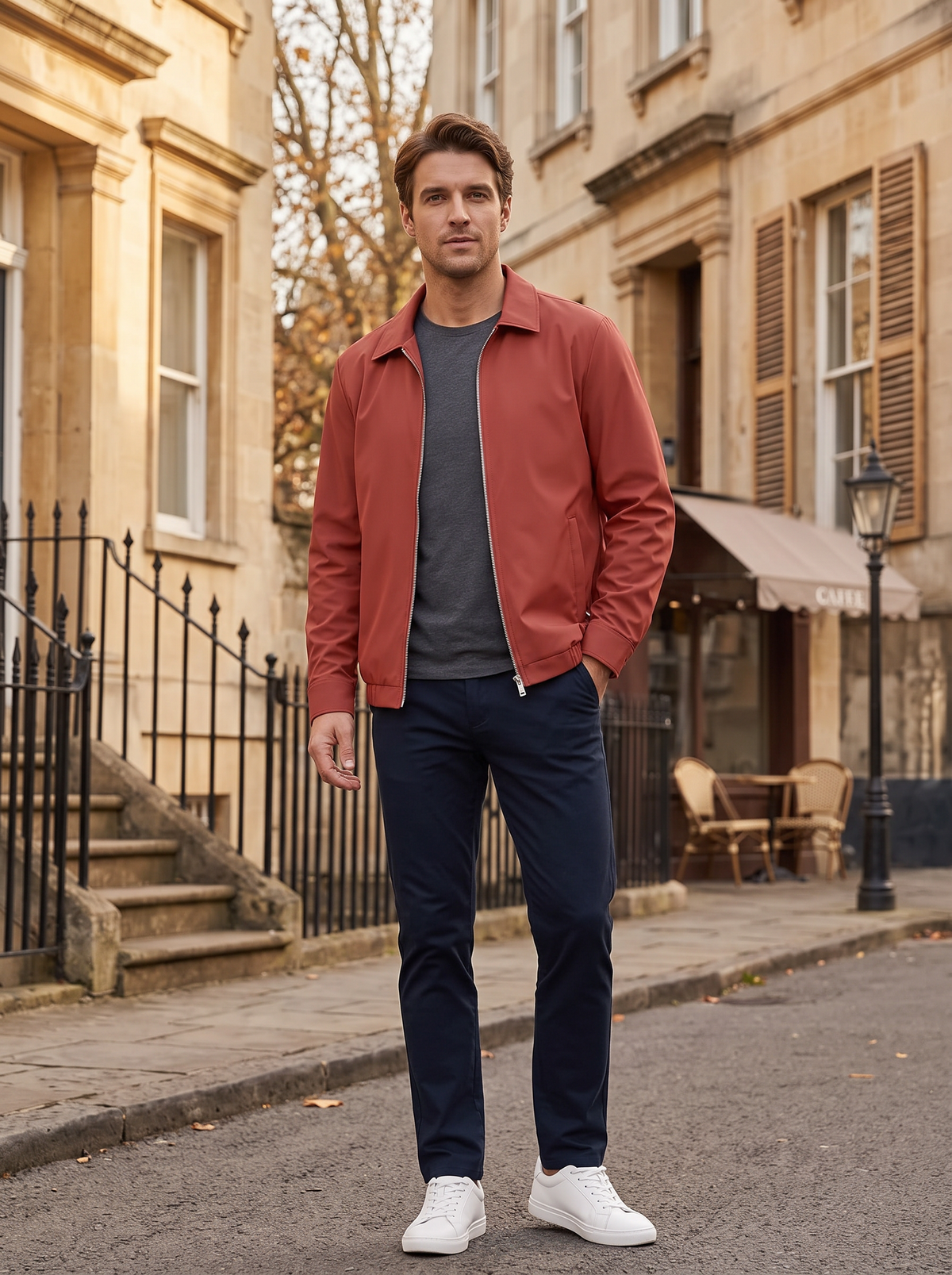 Chaqueta Sergio para Hombre – Cuello solapa, Cierre de cremallera y Cremallera completa