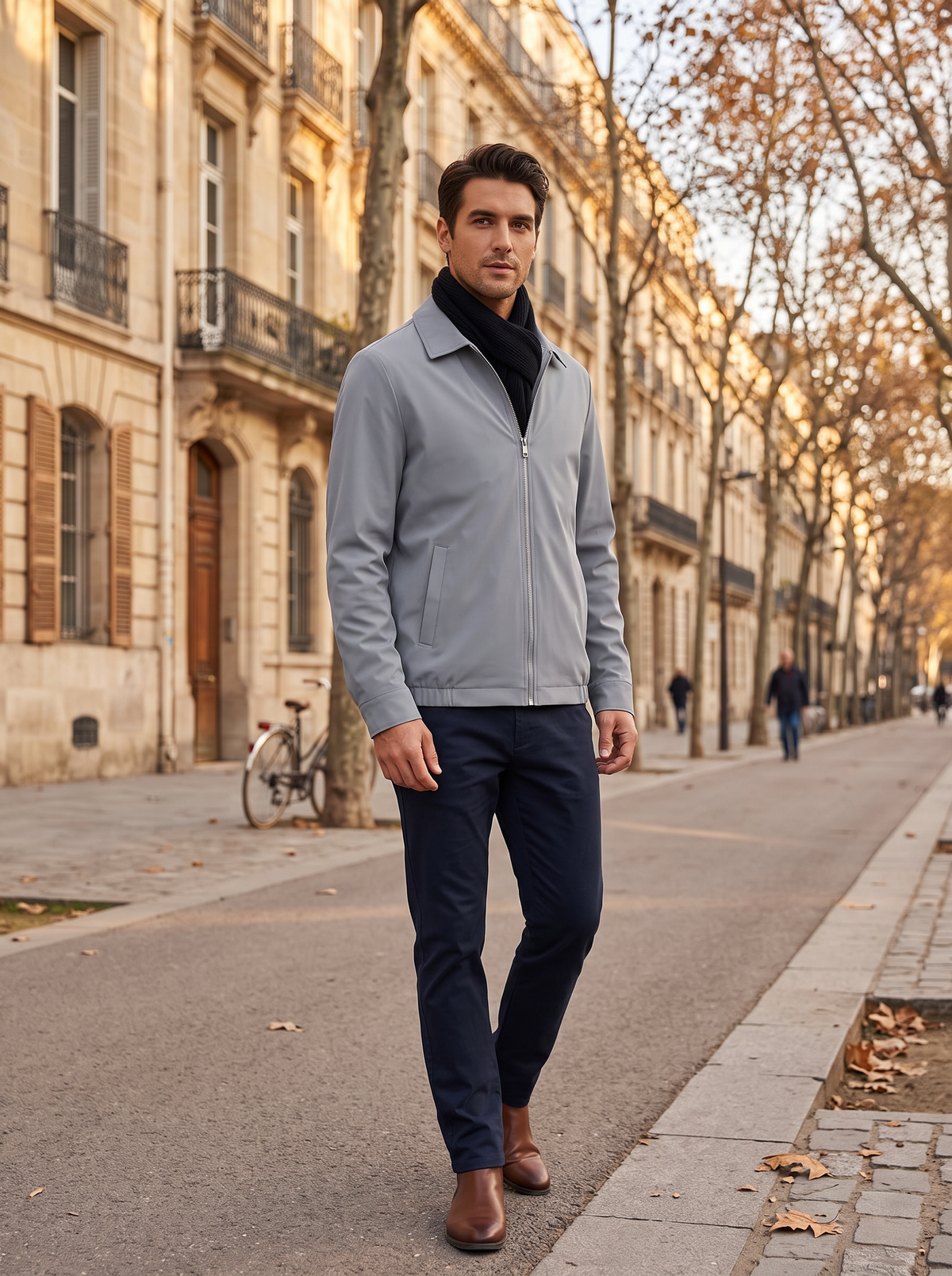 Chaqueta Norberto para Hombre – Cuello solapa, Bolsillos prácticos y Cierre de cremallera
