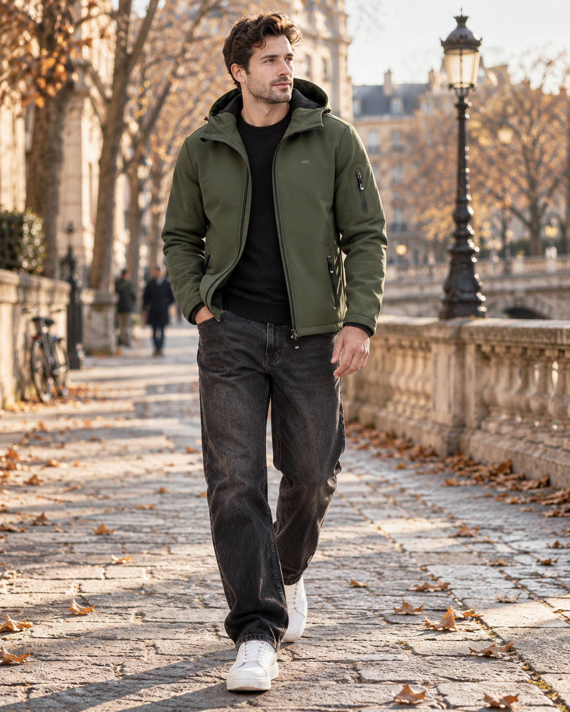 Chaqueta técnica Basilio para Hombre – Suave, Forro polar interior y Con capucha