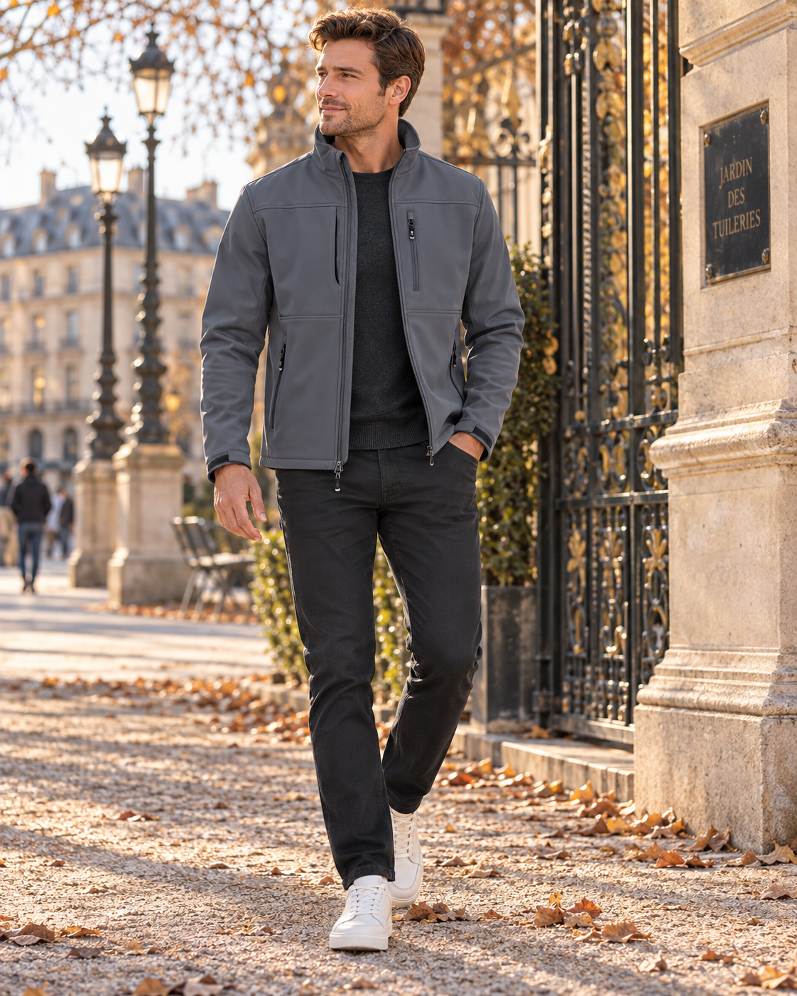 Chaqueta técnica Eduardo para Hombre – Forro polar interior, Bolsillos prácticos y Cuello mao