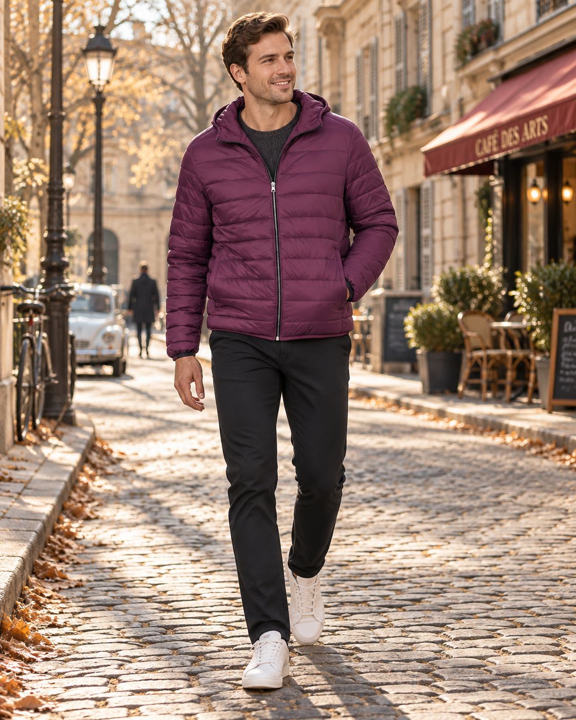 Chaqueta acolchada Gonzalo para Hombre – Con capucha, Cremallera completa y Bolsillos con cremallera