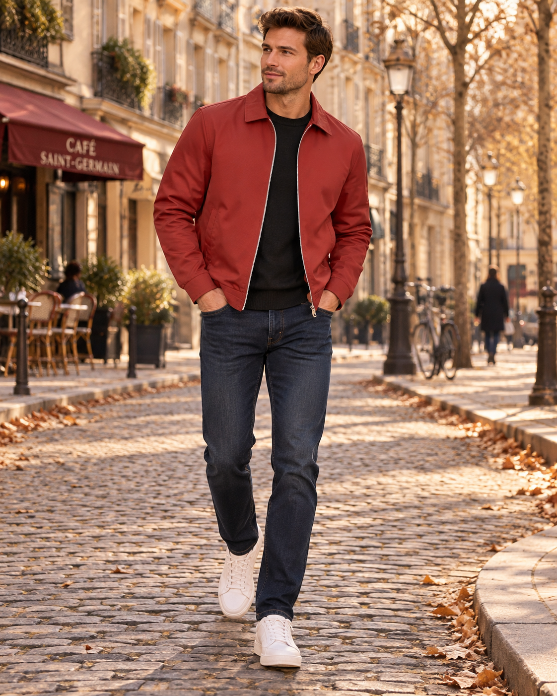 Chaqueta Leandro para Hombre – Cuello solapa, Cierre de cremallera y Cremallera completa