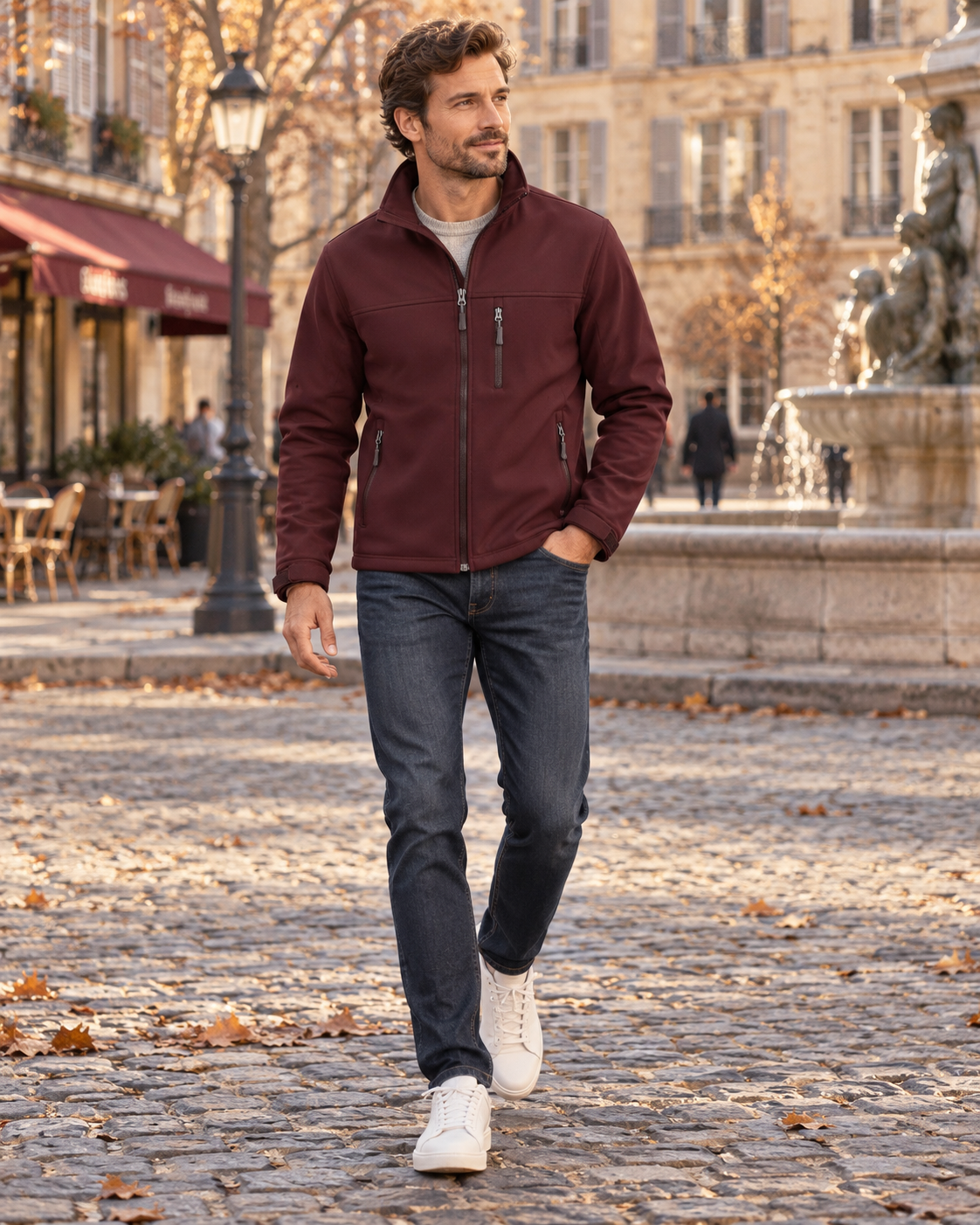 Chaqueta técnica Feliciano para Hombre – Forro polar interior, Elasticidad en 4 direcciones y Bolsillos prácticos