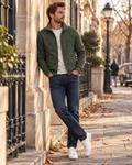 Chaqueta Leo para Hombre – Cremallera completa, Cuello mao y Bolsillos con cremallera
