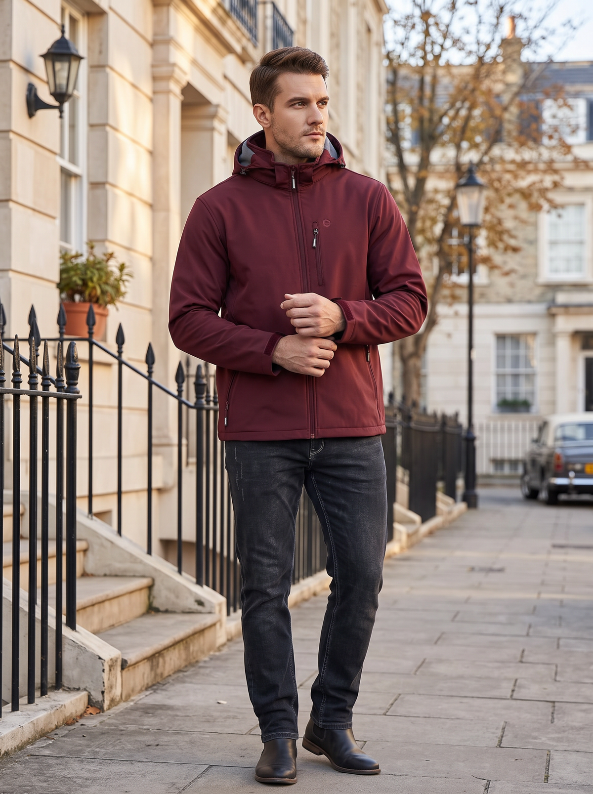 Chaqueta técnica Mauricio para Hombre – Suave, Forro polar interior y Con capucha