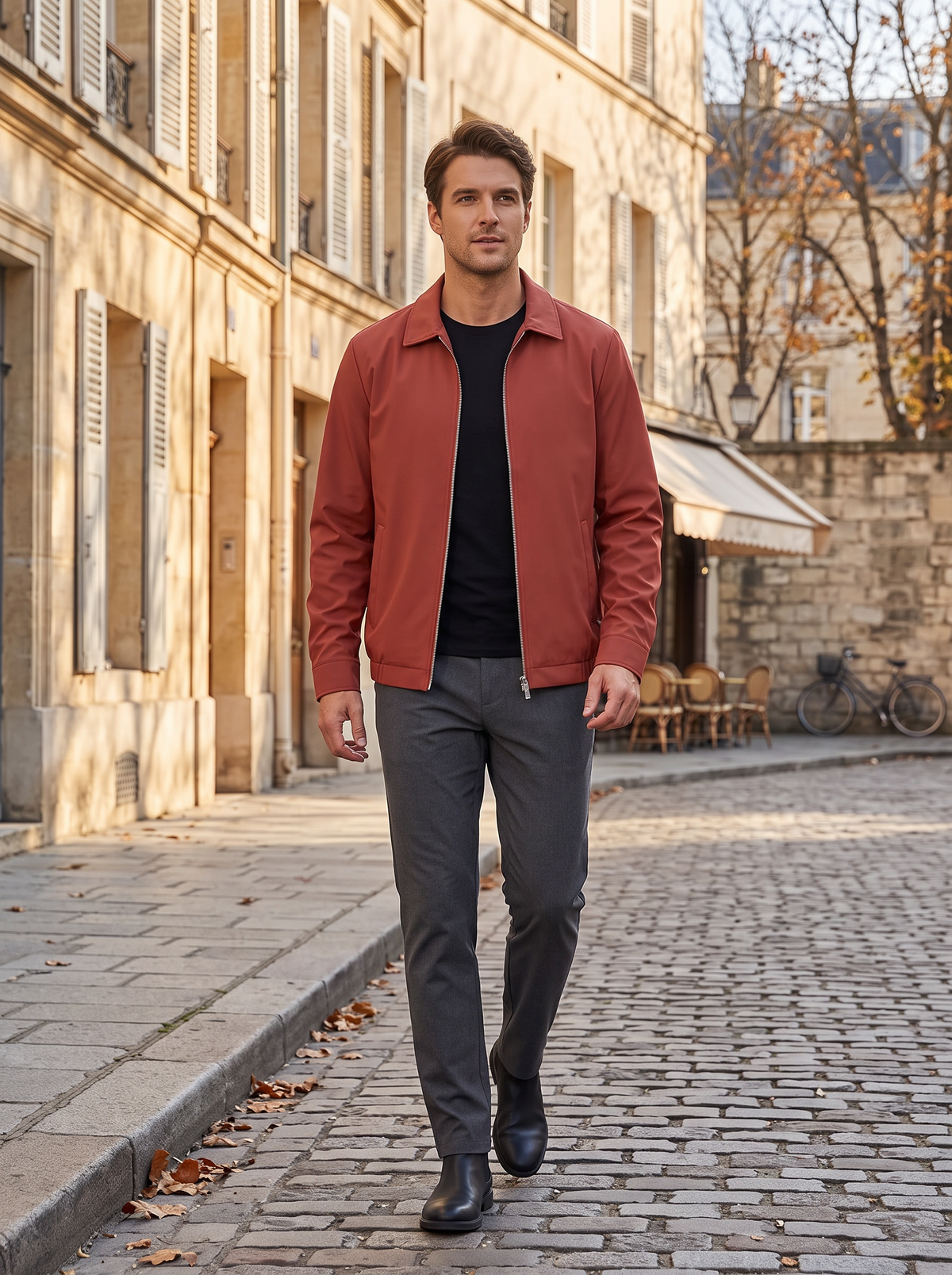 Chaqueta Norberto para Hombre – Cuello solapa, Bolsillos prácticos y Cierre de cremallera