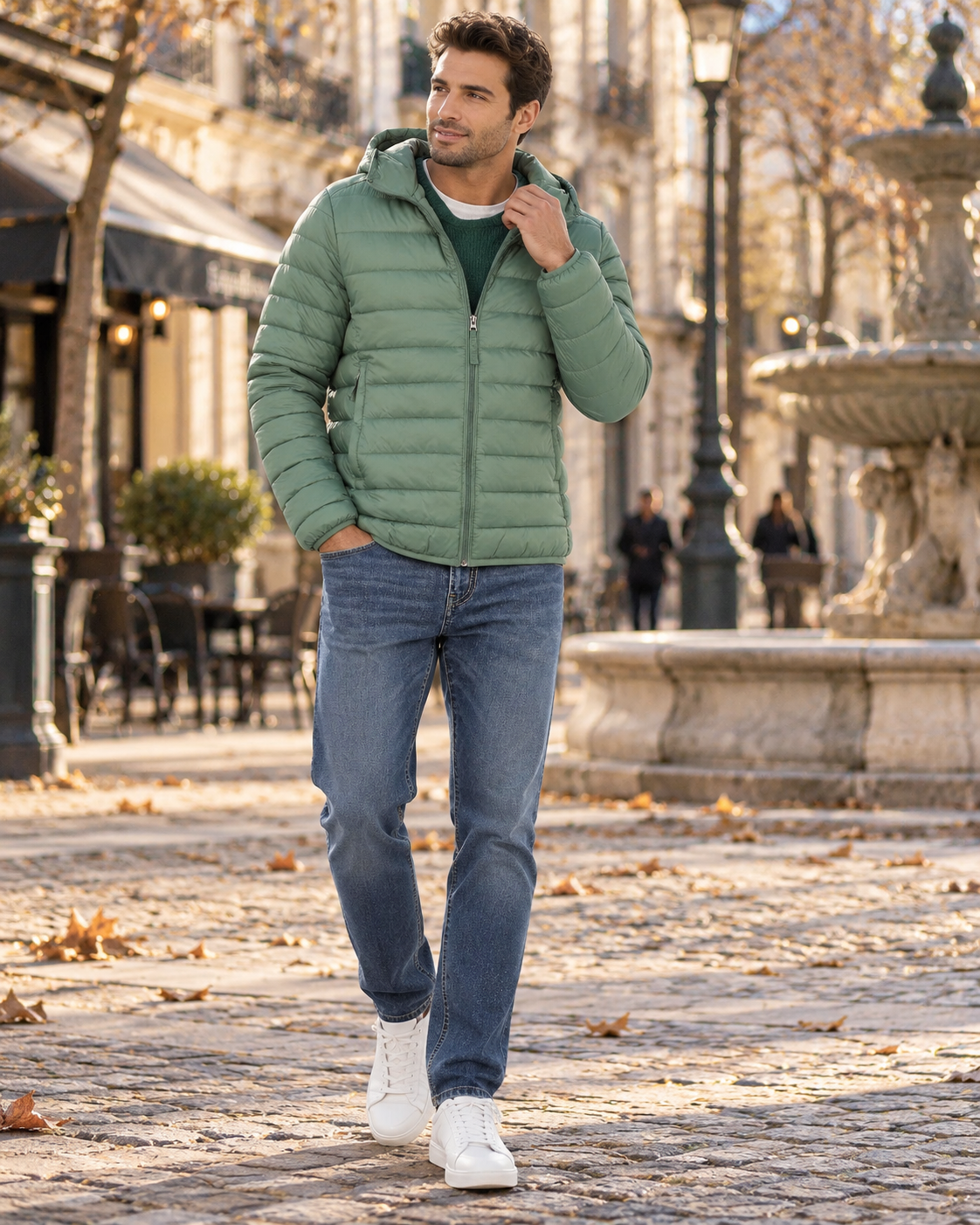 Chaqueta acolchada Martín para Hombre – Con capucha, Cremallera completa y Bolsillos con cremallera